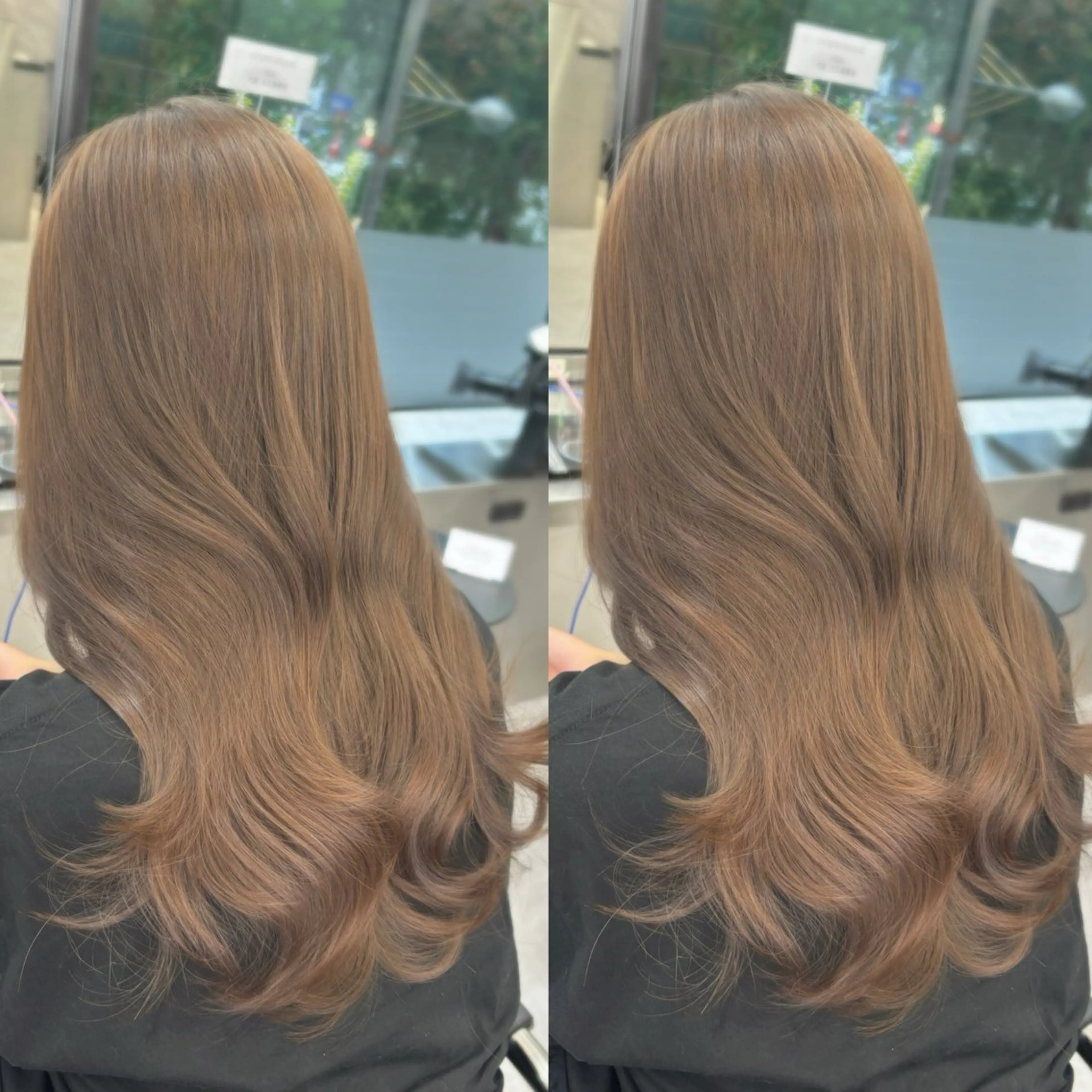 ロング カラー カット ヘアカラー トリートメント 髪質改善/赤み消し ブリーチなし心斎橋のヘアスタイル