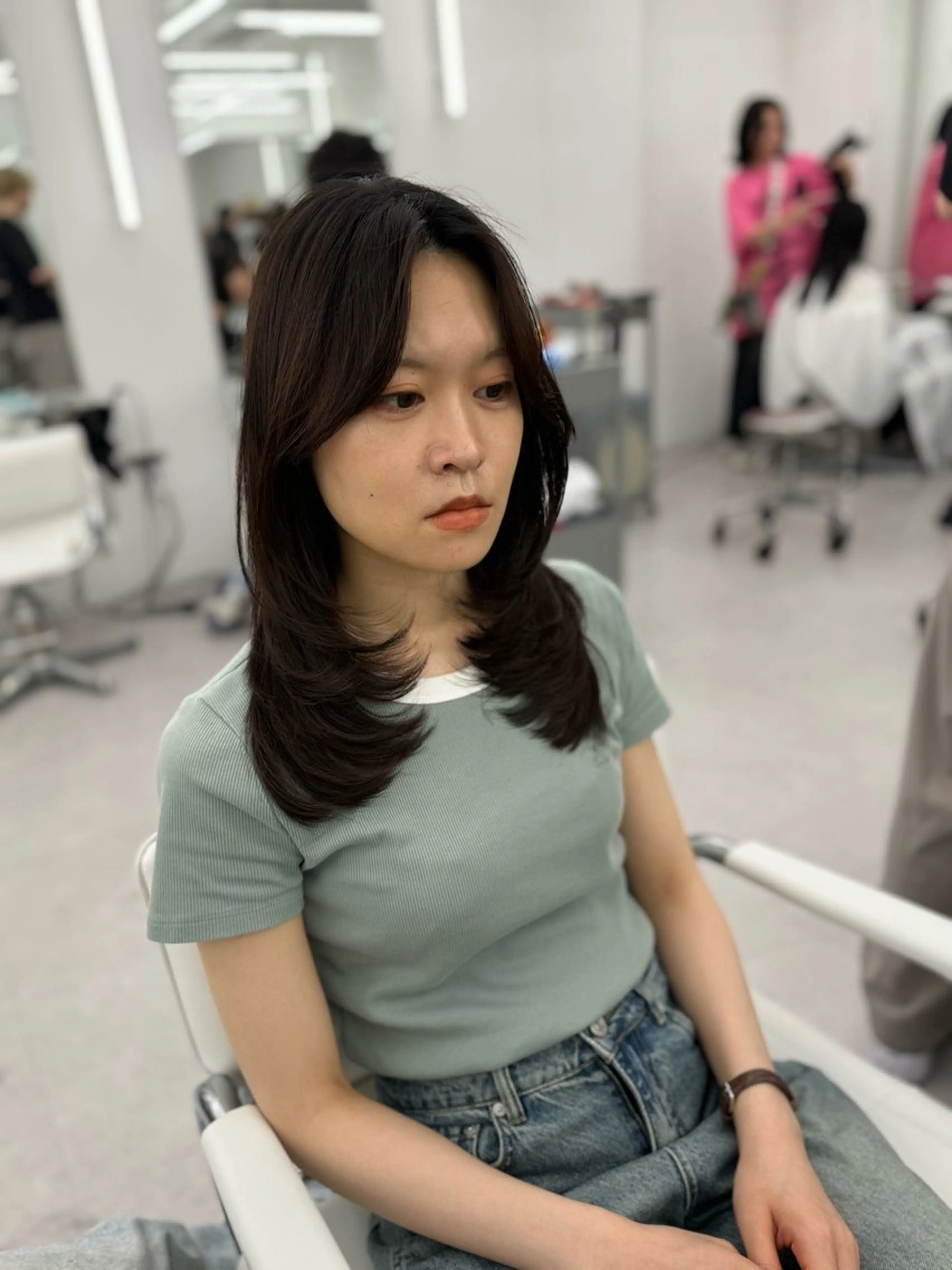 ミディアム カラー カット ヘアカラー 顔まわりの神様✨ 藤嶋秀幸のヘアスタイル