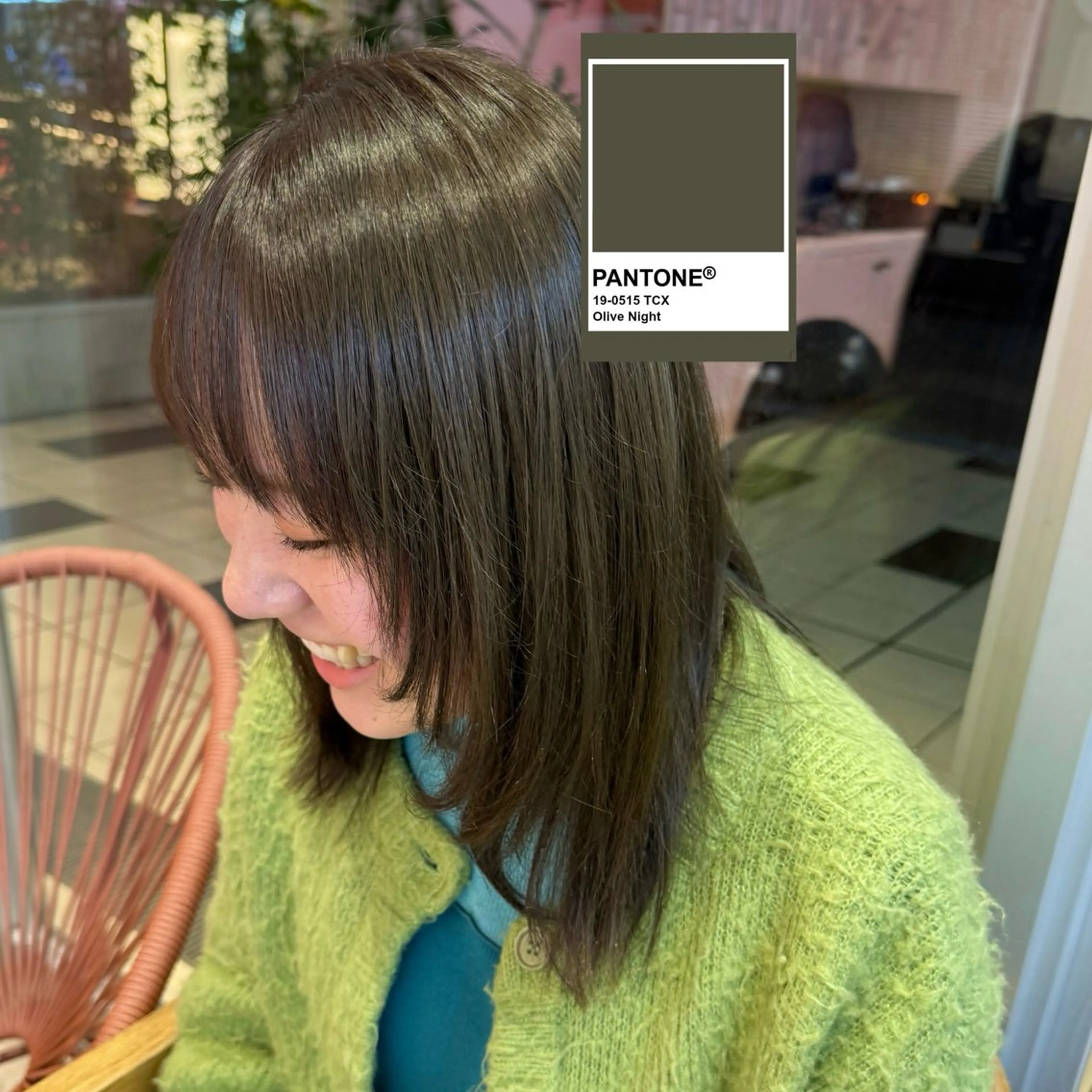 セミロング カラー ブリーチ オリーブカラー 🌿寄り添い型美容師 🌿yuiのヘアスタイル