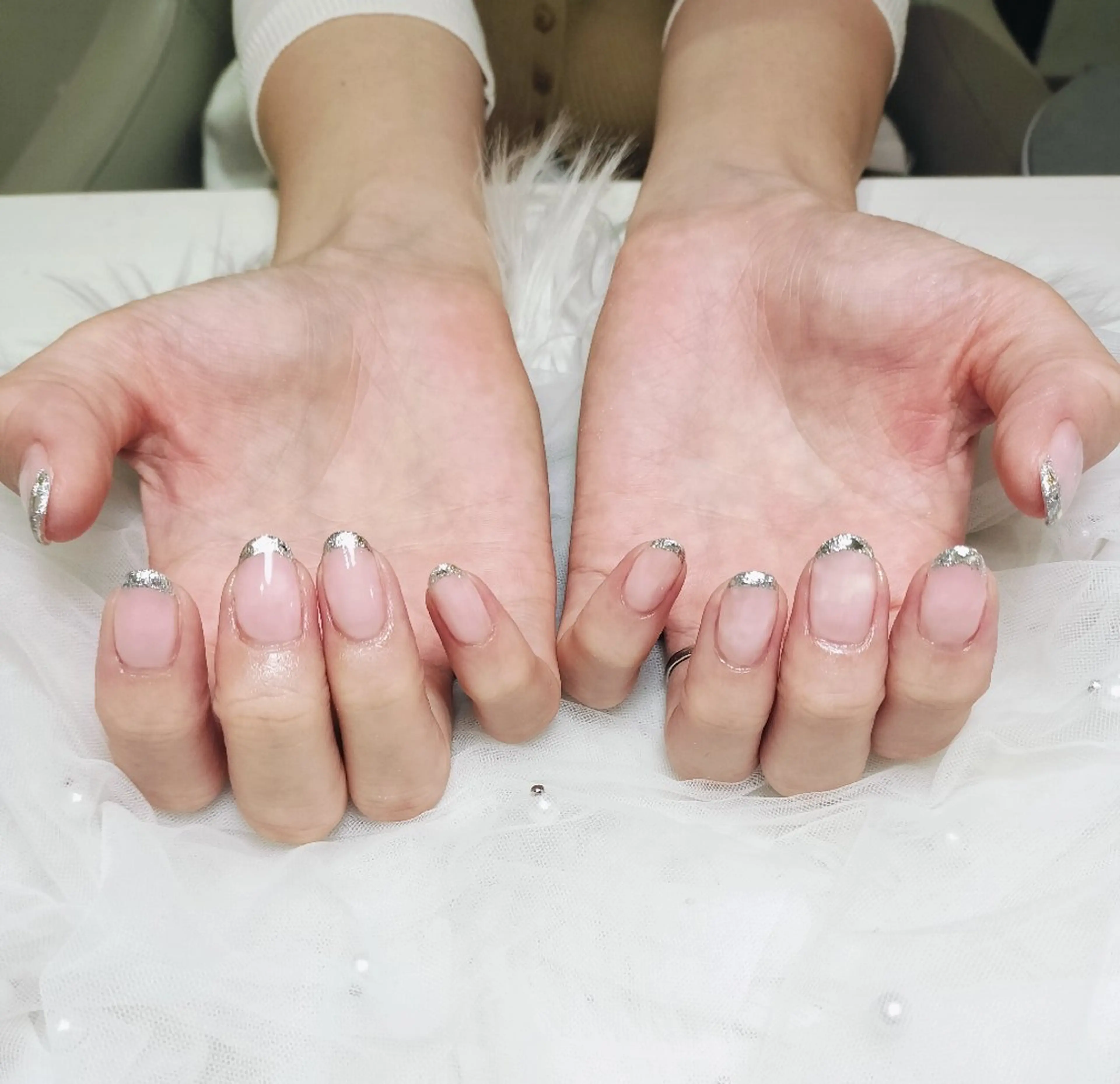 ネイル フレンチネイル ガラスフレンチ ハンドネイル EmaNail肥後橋所属・EmaNail  MAKIのネイルデザイン