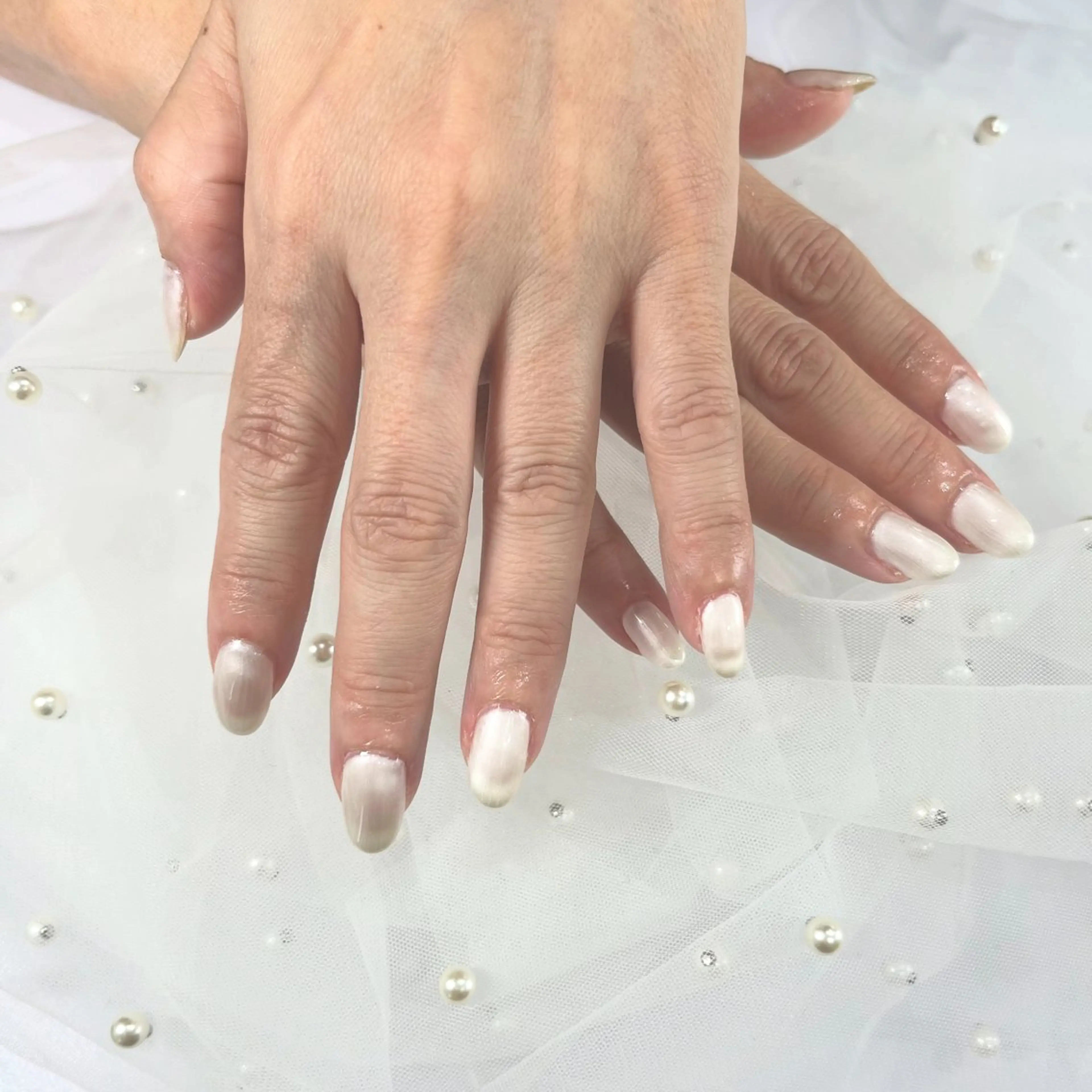 ネイル ワンカラーネイル ホワイト nail salon tenoneのネイルデザイン