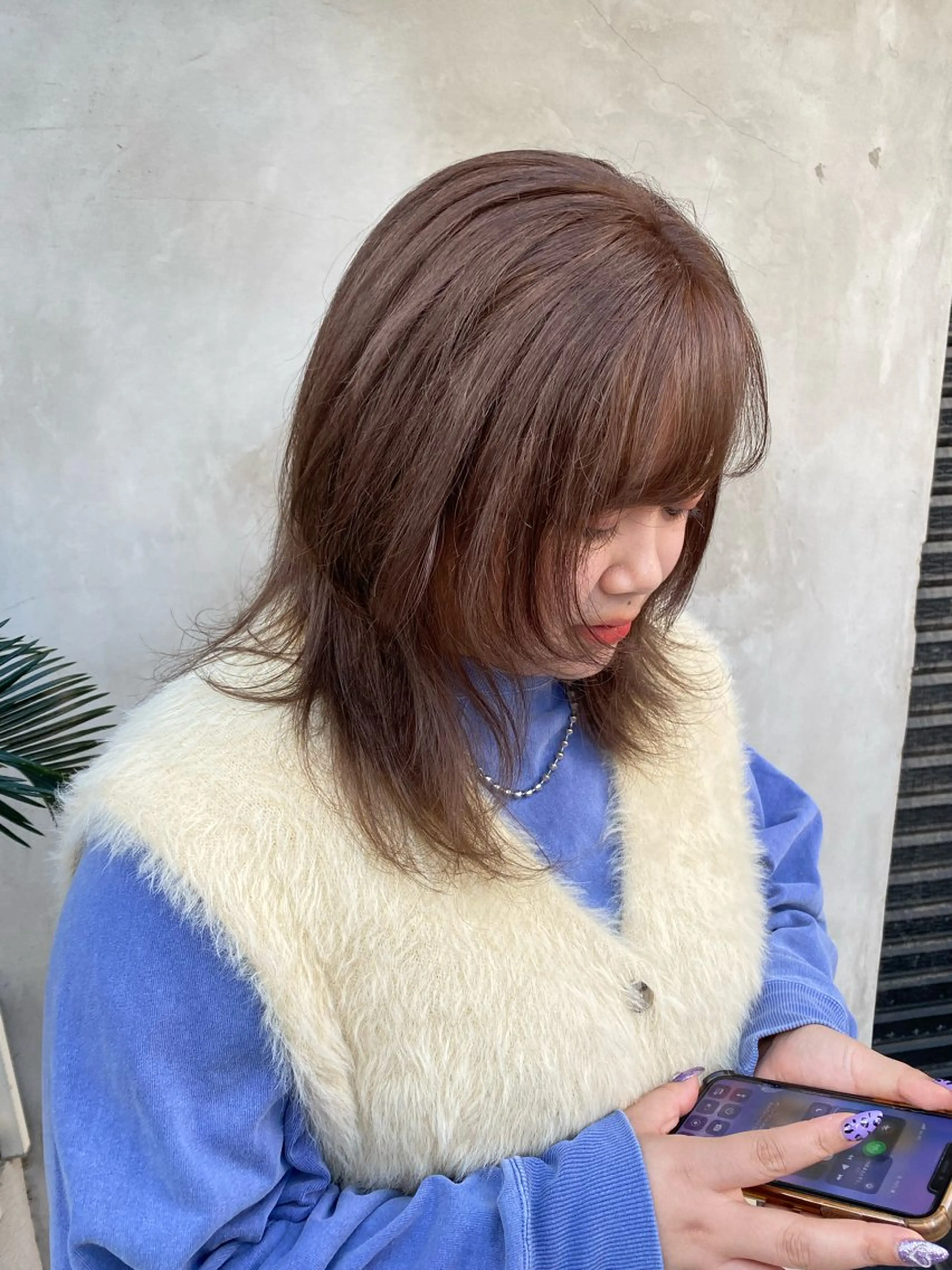 セミロング ヘアカラー sea's所属・平果帆/レイヤー /矢場町/ブリーチのヘアスタイル