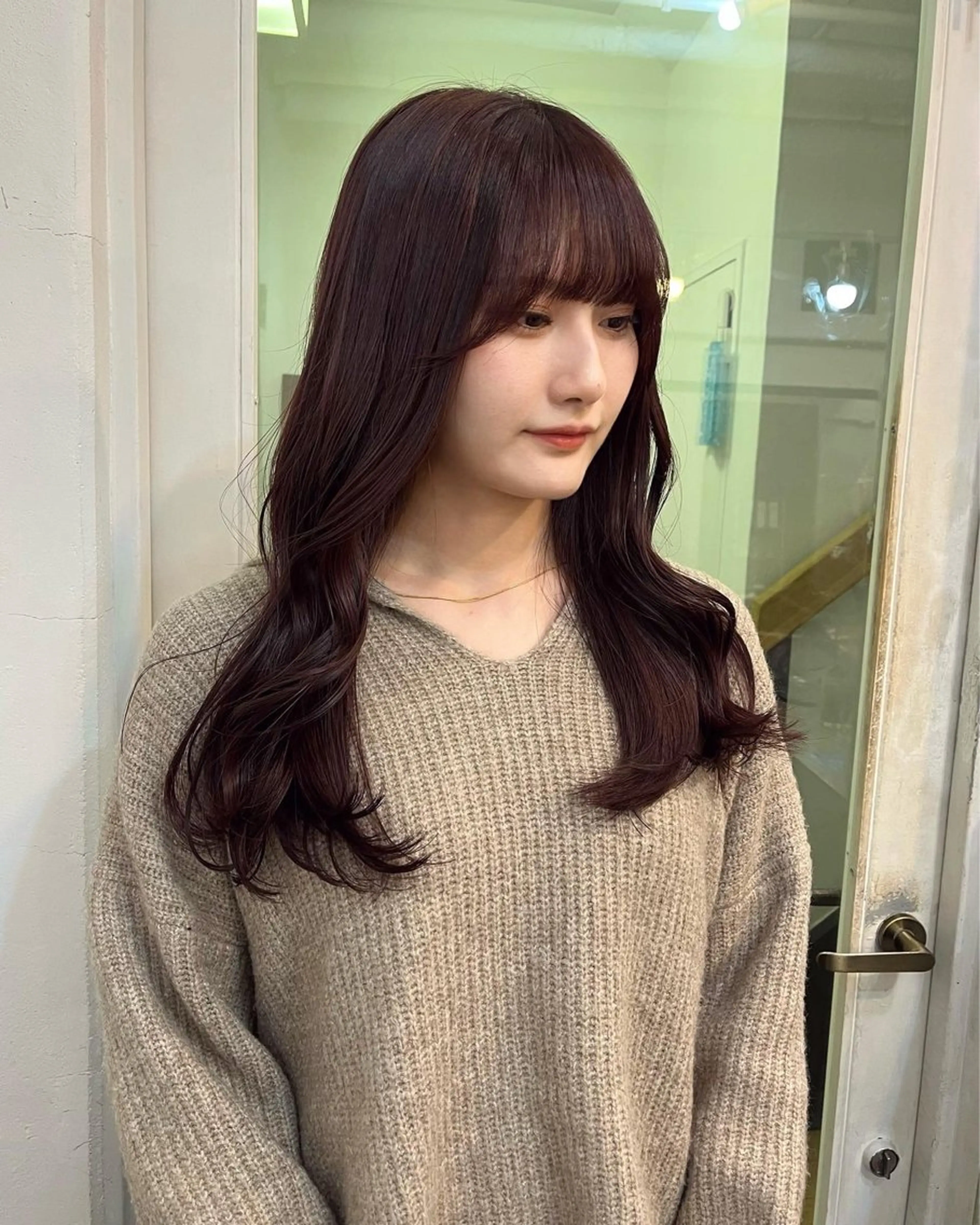 ロング カラー カット ヘアカラー トリートメント mizuho🐈‍⬛ 艶髪￤ダークトーンのヘアスタイル