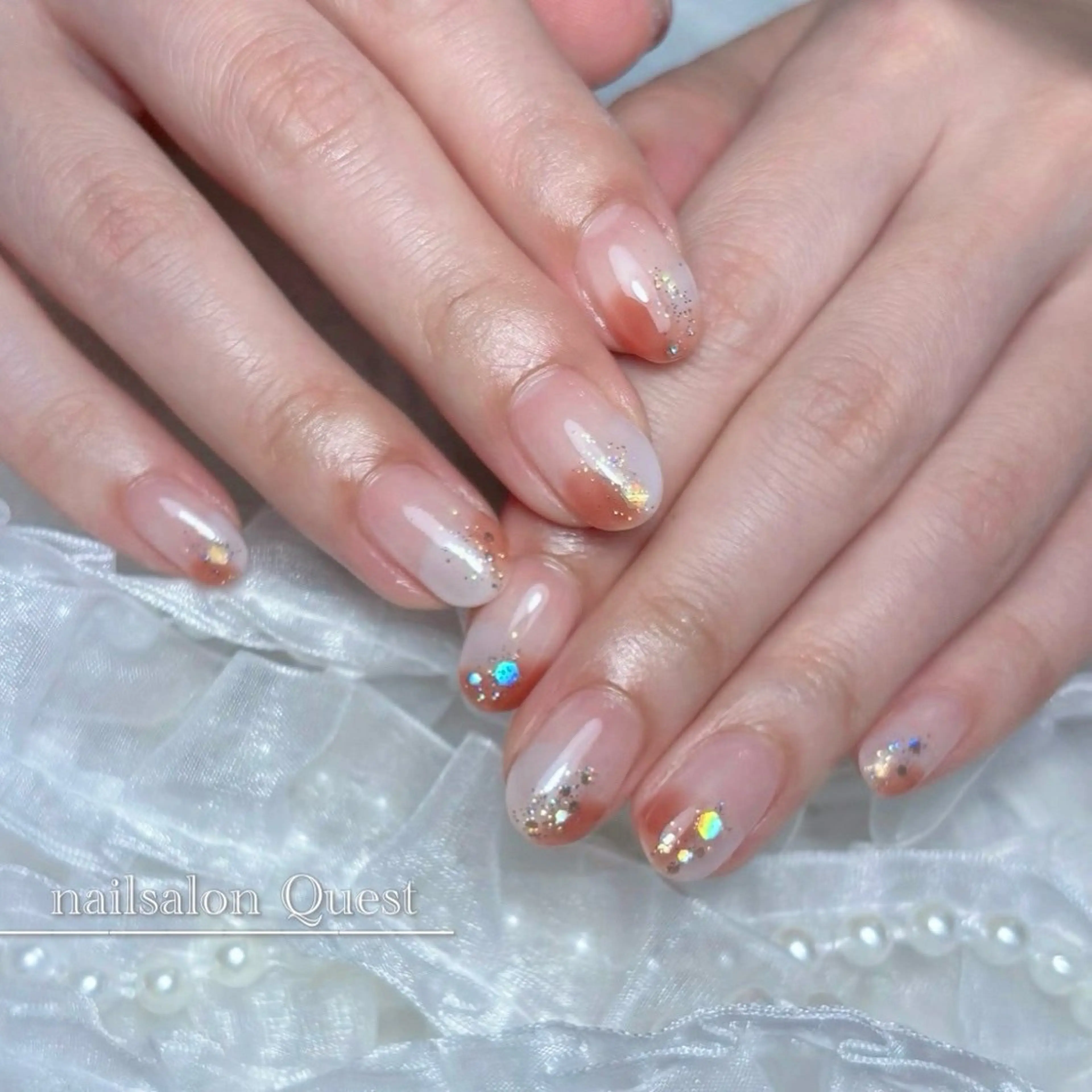 ネイル クリアネイル ラメ(グリッター) ニュアンスネイル ハンドネイル nailsalon Questのネイルデザイン