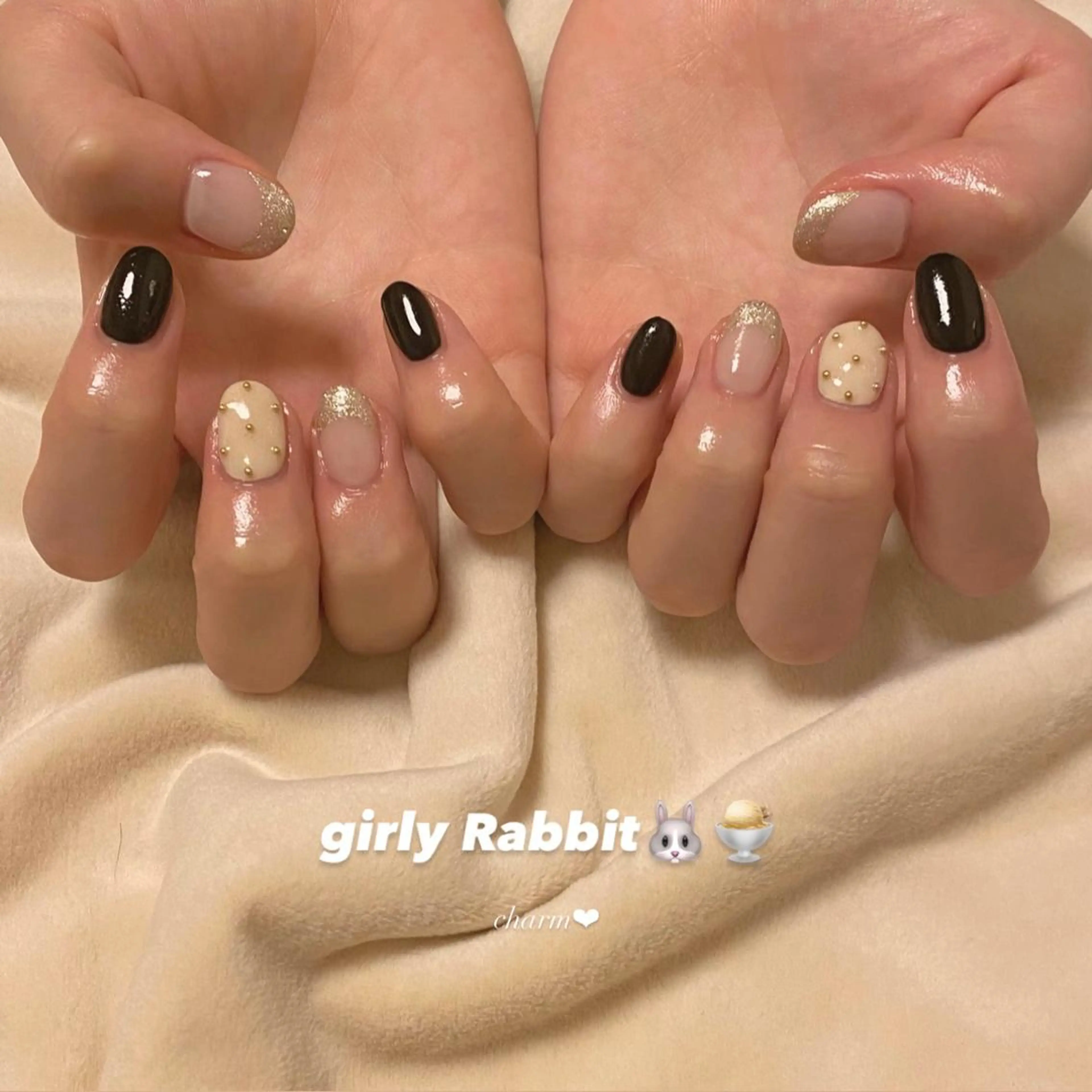 ネイル ガーリー シンプルネイル ハンドネイル nail salon charmのネイルデザイン