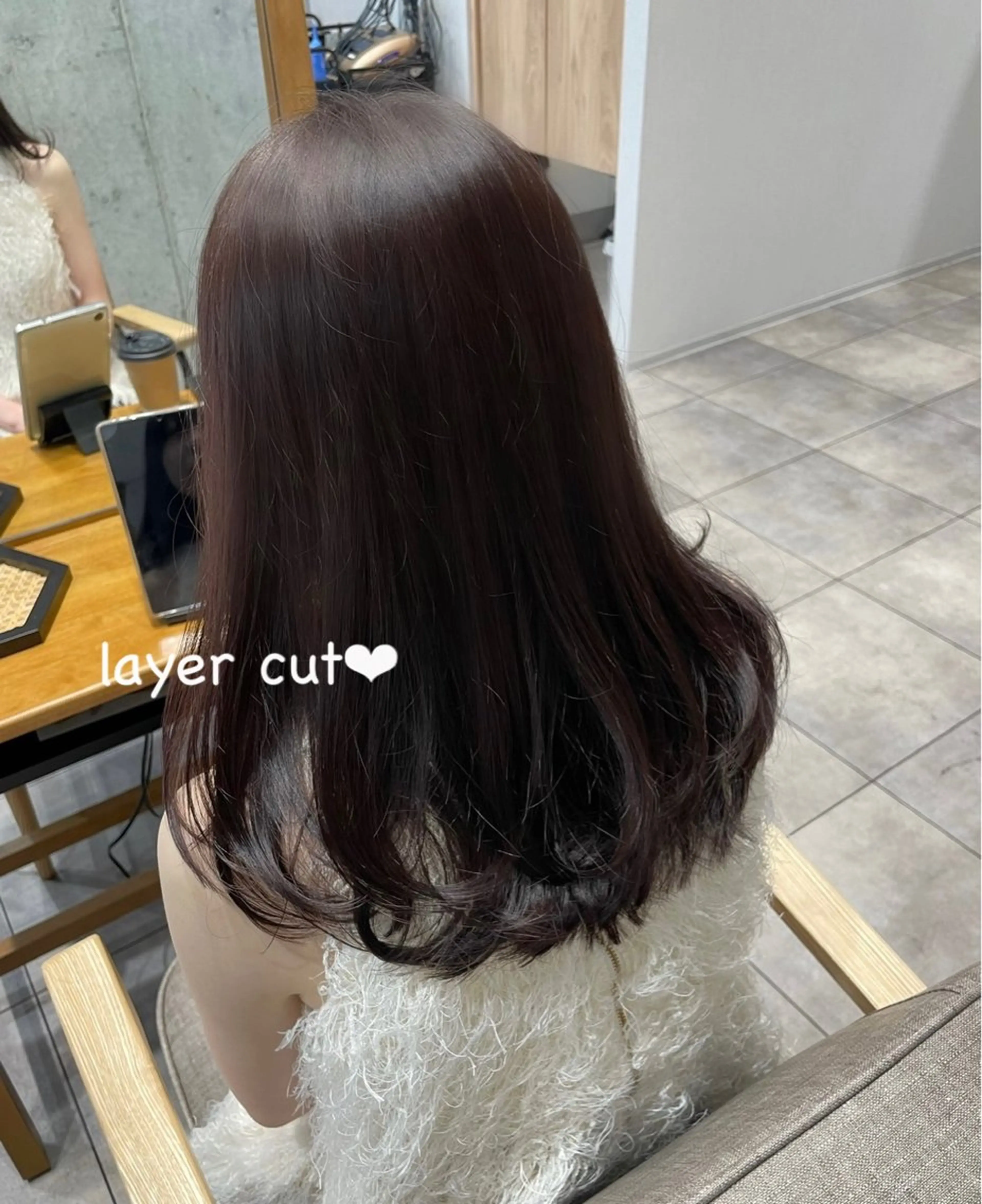 ミディアム レイヤーカット カット ヘアカラー 顔周り/レイヤー🎀 natsumiのヘアスタイル