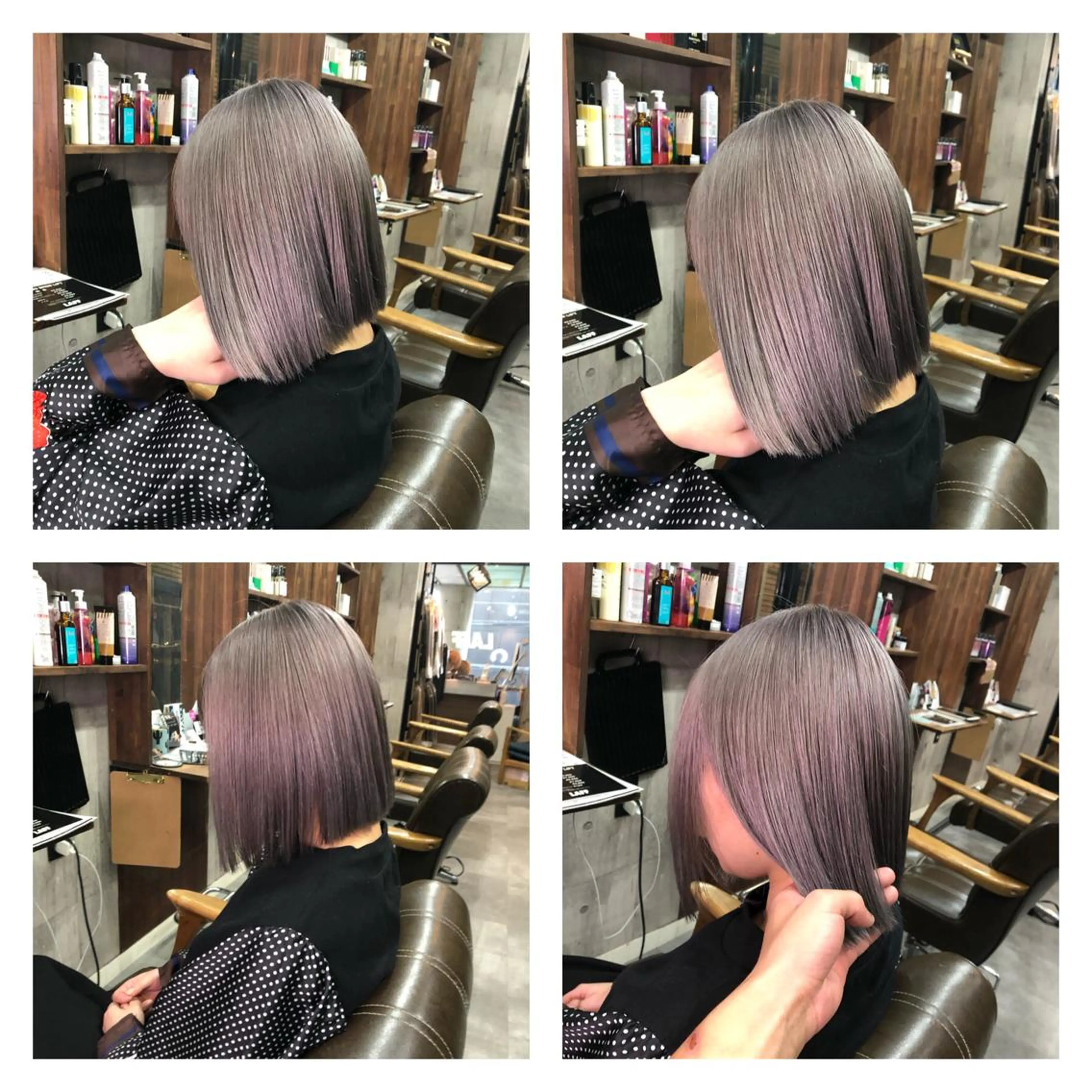 ショート カラー ブリーチ ラベンダーカラー alpha. カラーエクステ下妻のヘアスタイル