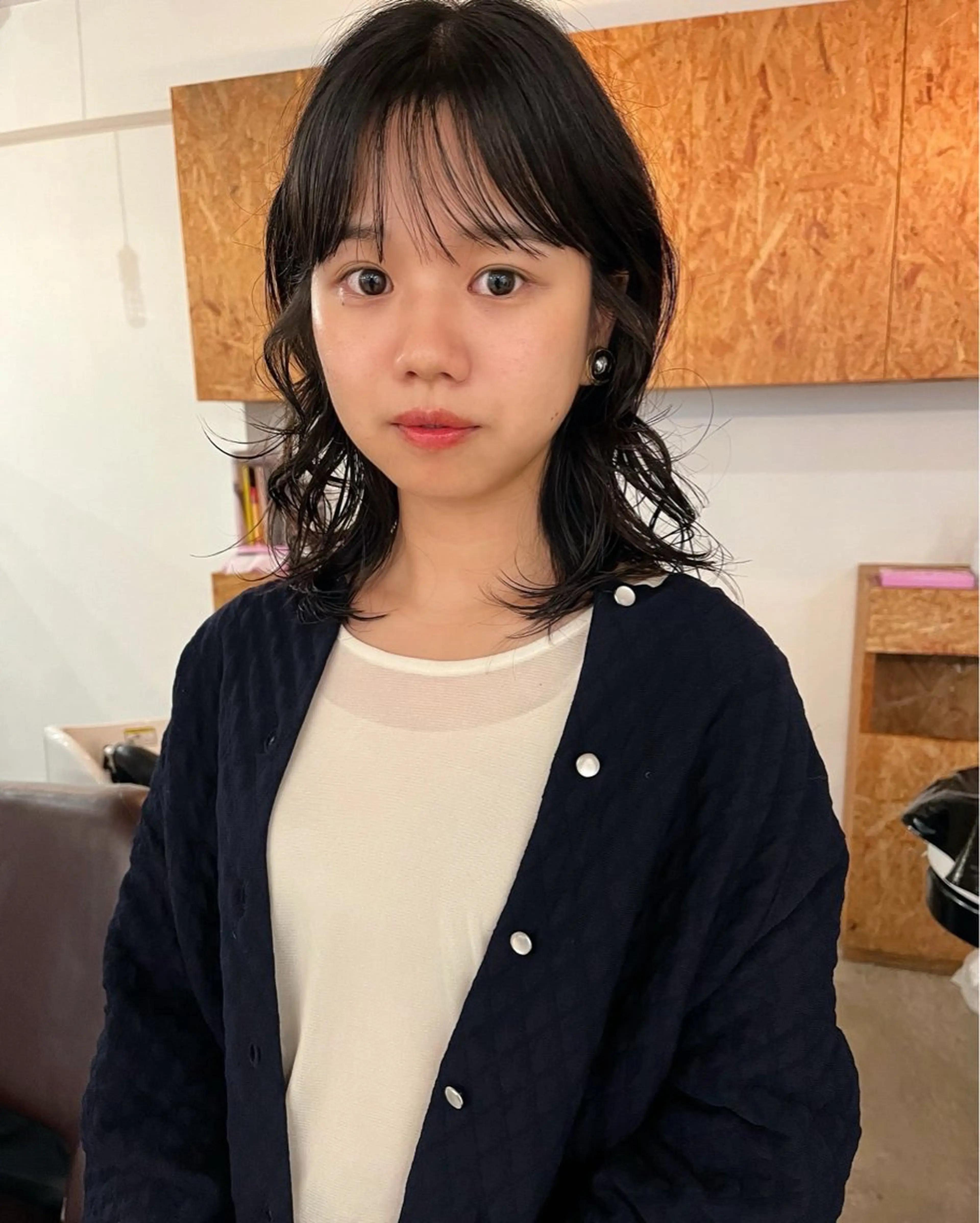 ミディアム カラー 暖色/パーマ 🌼クニトウメイのヘアスタイル