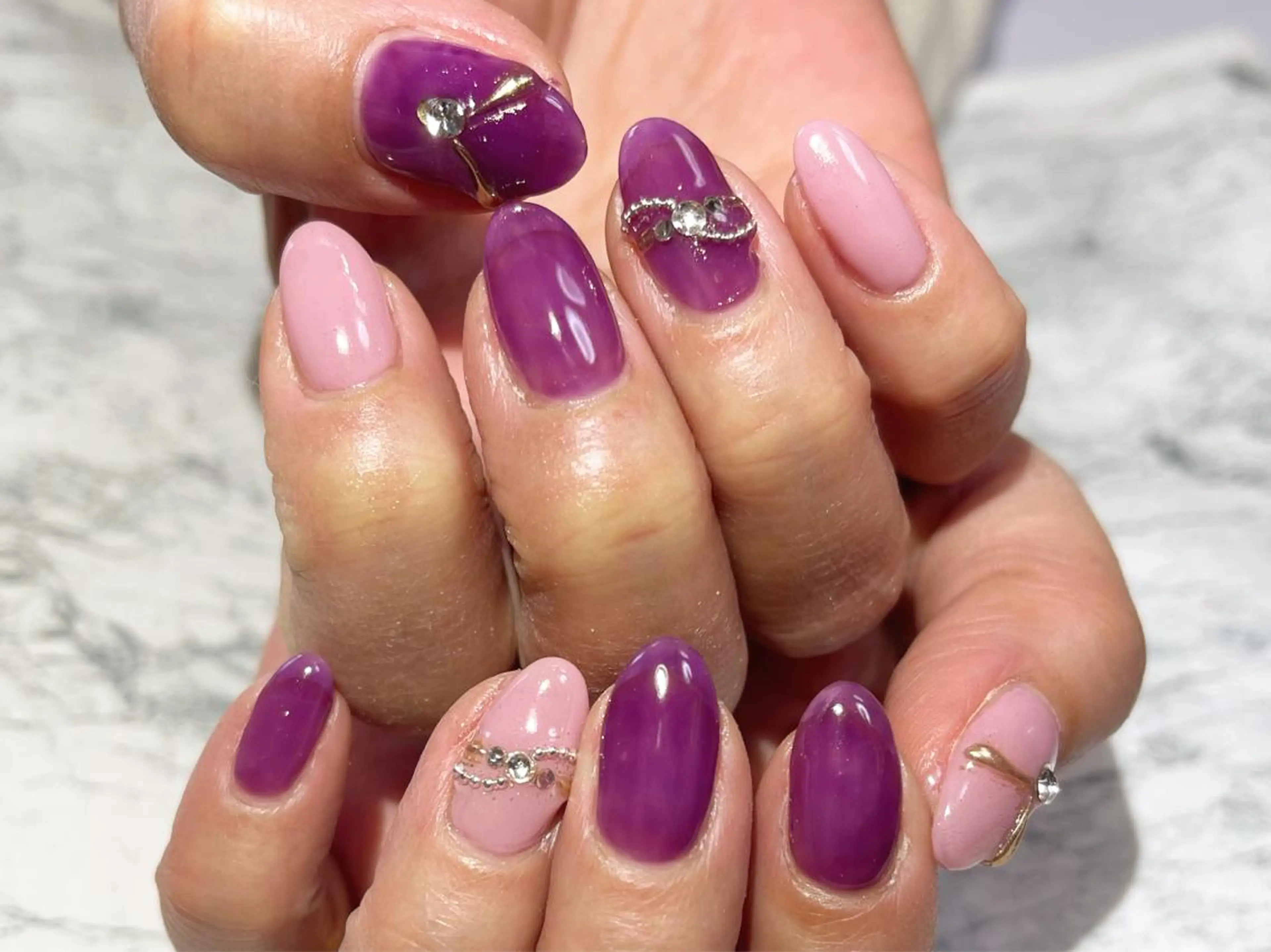 ネイル フットネイル ニュアンスネイル パープル シンプルネイル 春ネイル ネイル フフラ所属・nail fufla ♡yamane♡のネイルデザイン