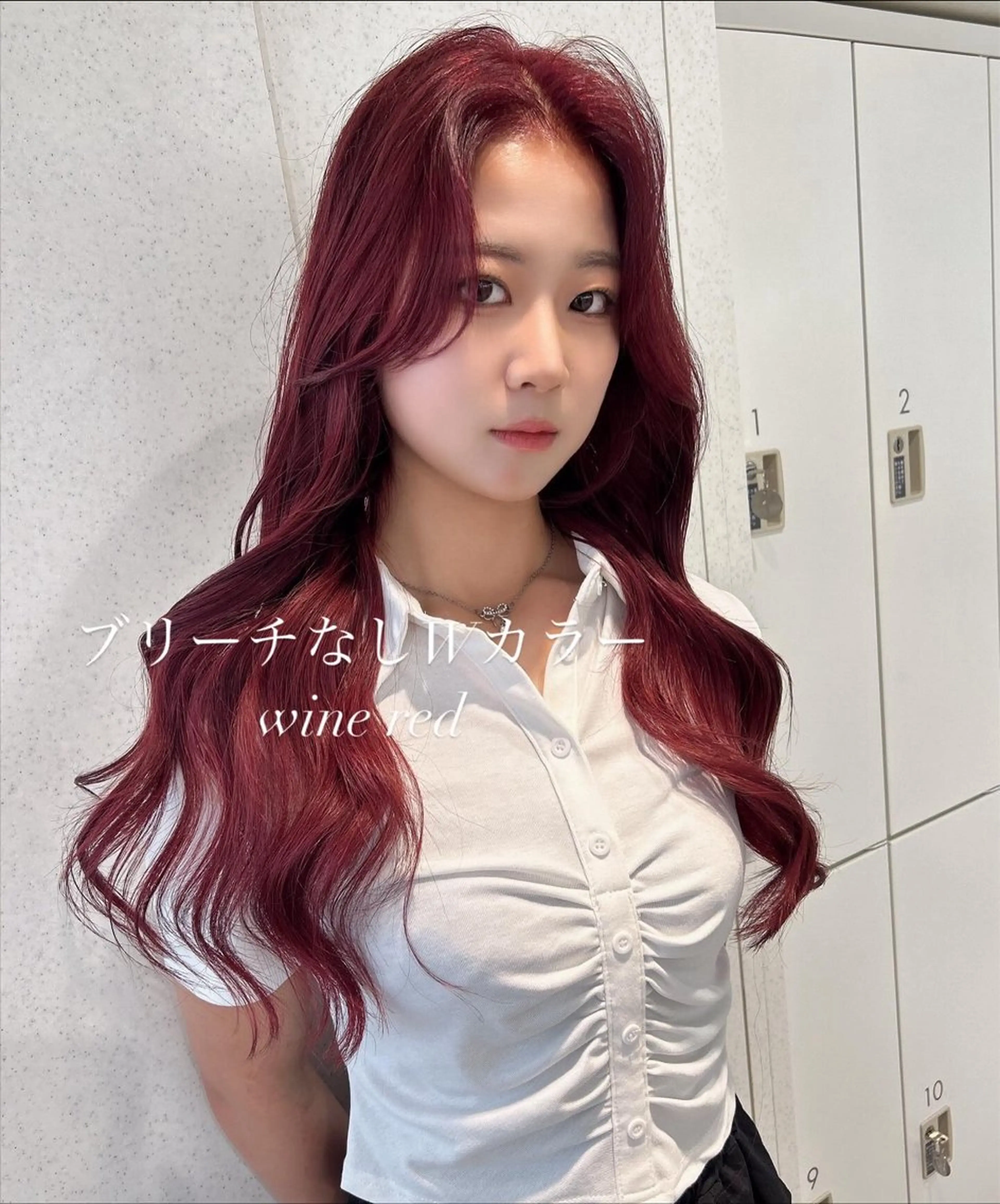 ロング カラー ブリーチ ダブルカラー ブリーチなしカラー レッドカラー ヘアカラー 🤍YUKI 韓国 艶髪 🤍のヘアスタイル