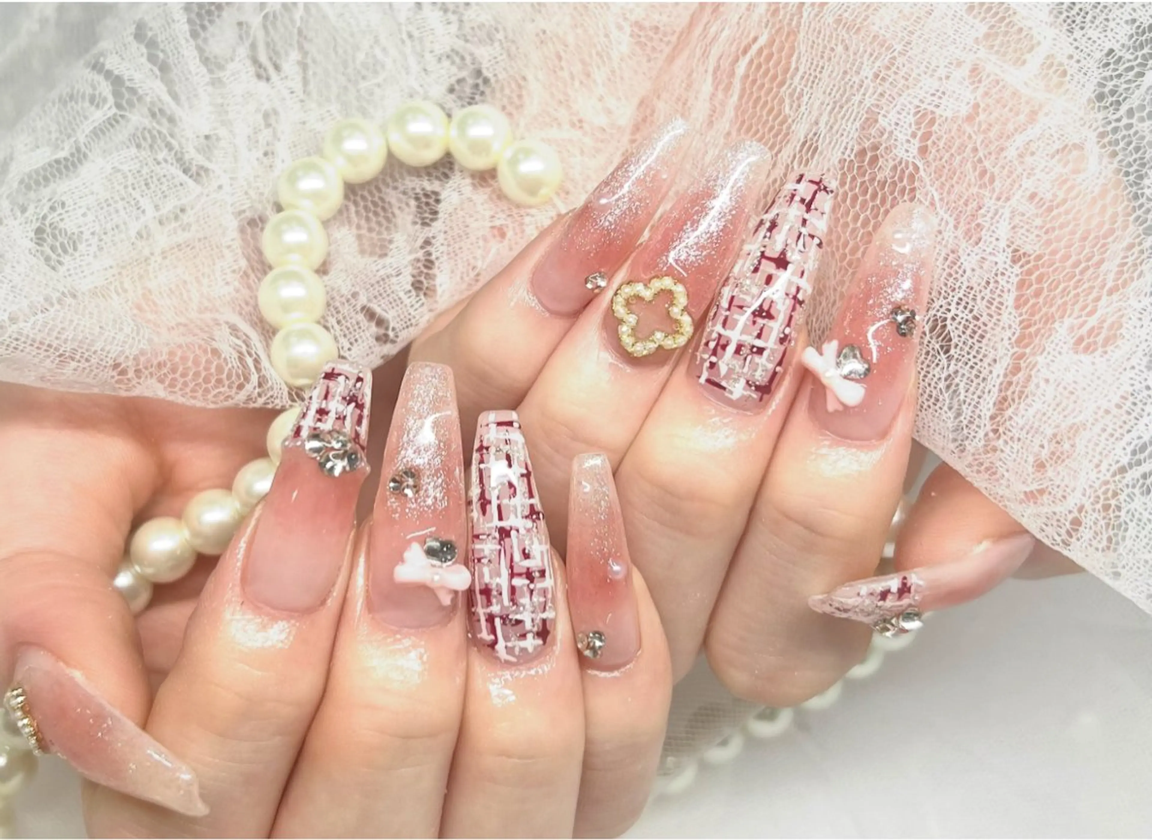 ネイル ネイルチップ ツイードネイル ジョアアンジェ京橋店 MARINA🤍のマツエク・マツパデザイン