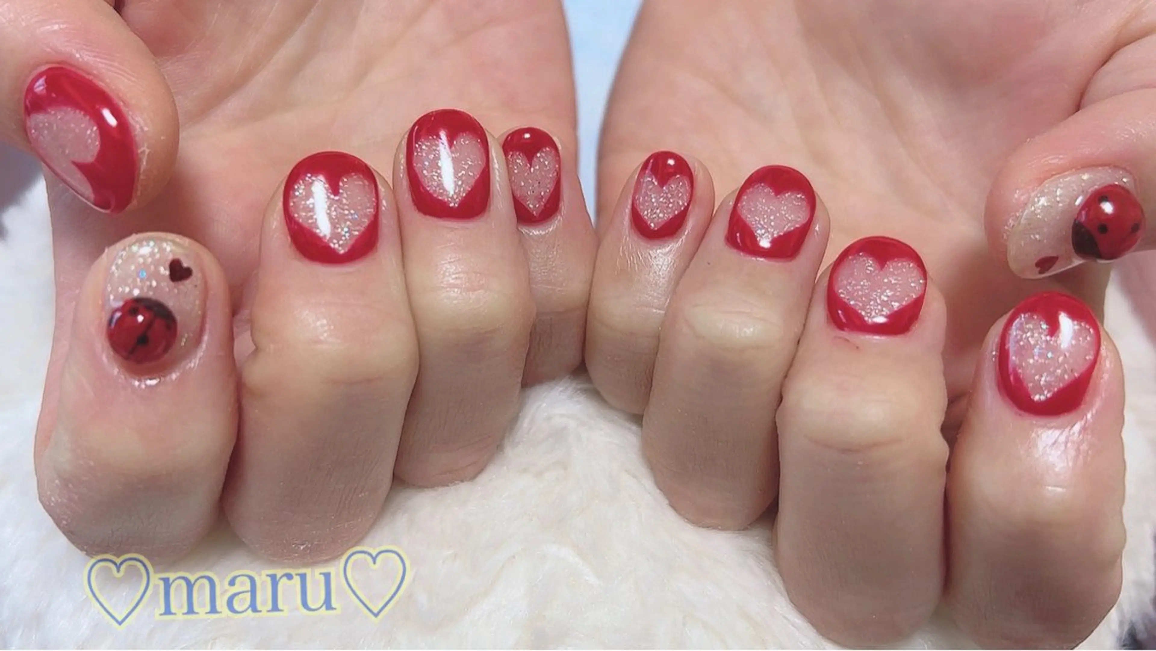 ネイル 持ち込み ハンドネイル フットネイル まるみ ♡のネイルデザイン