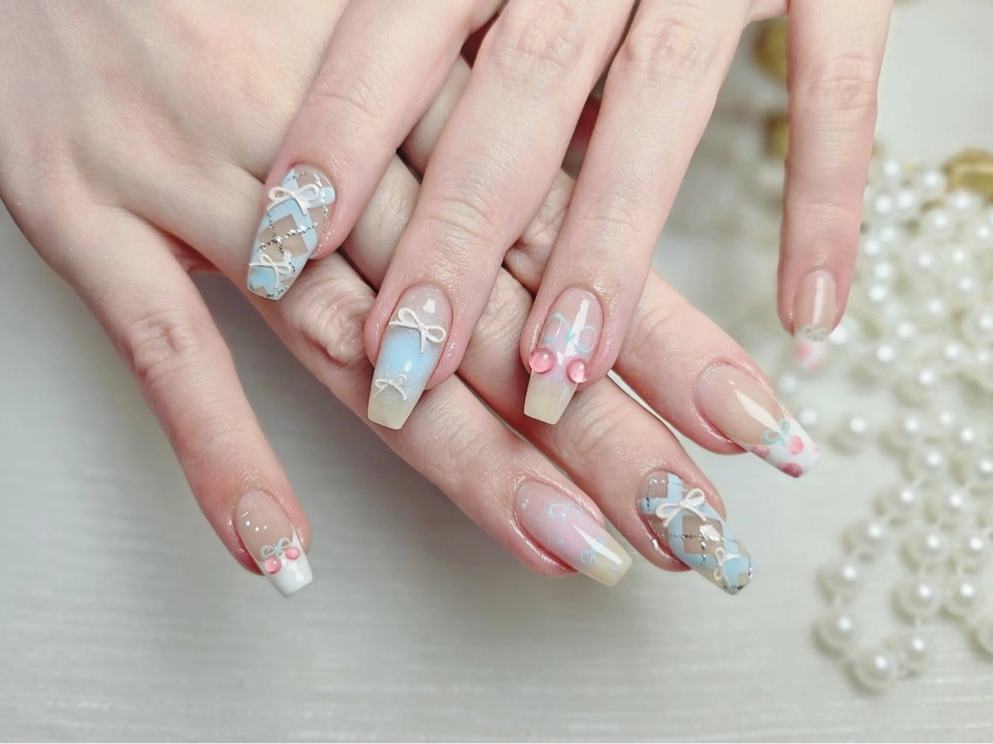 ネイル アートネイル フットネイル ジェルネイル ハート マグネットネイル Babarla Nailのネイルデザイン