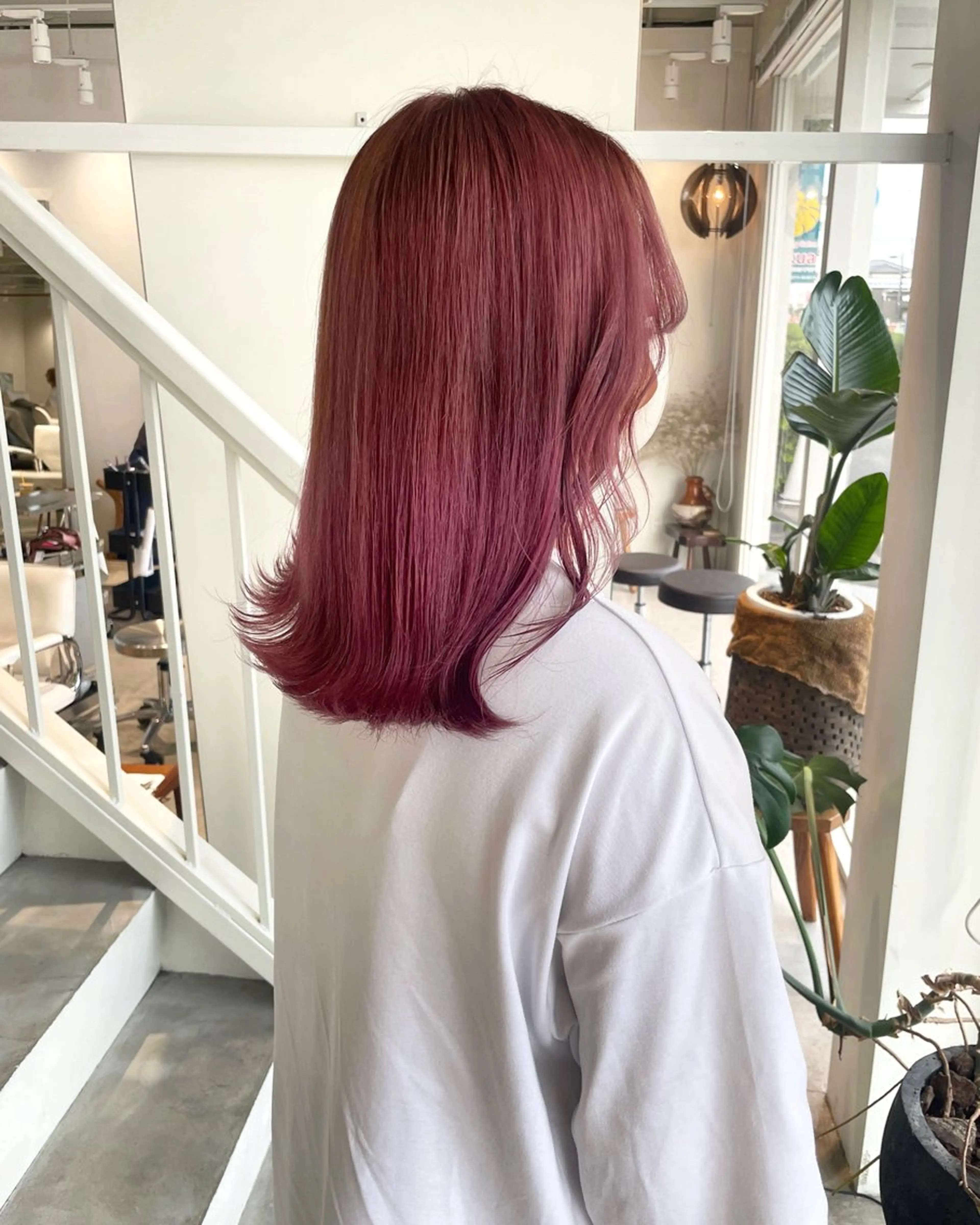 ロング カラー ヘアカラー 林 千聖のヘアスタイル