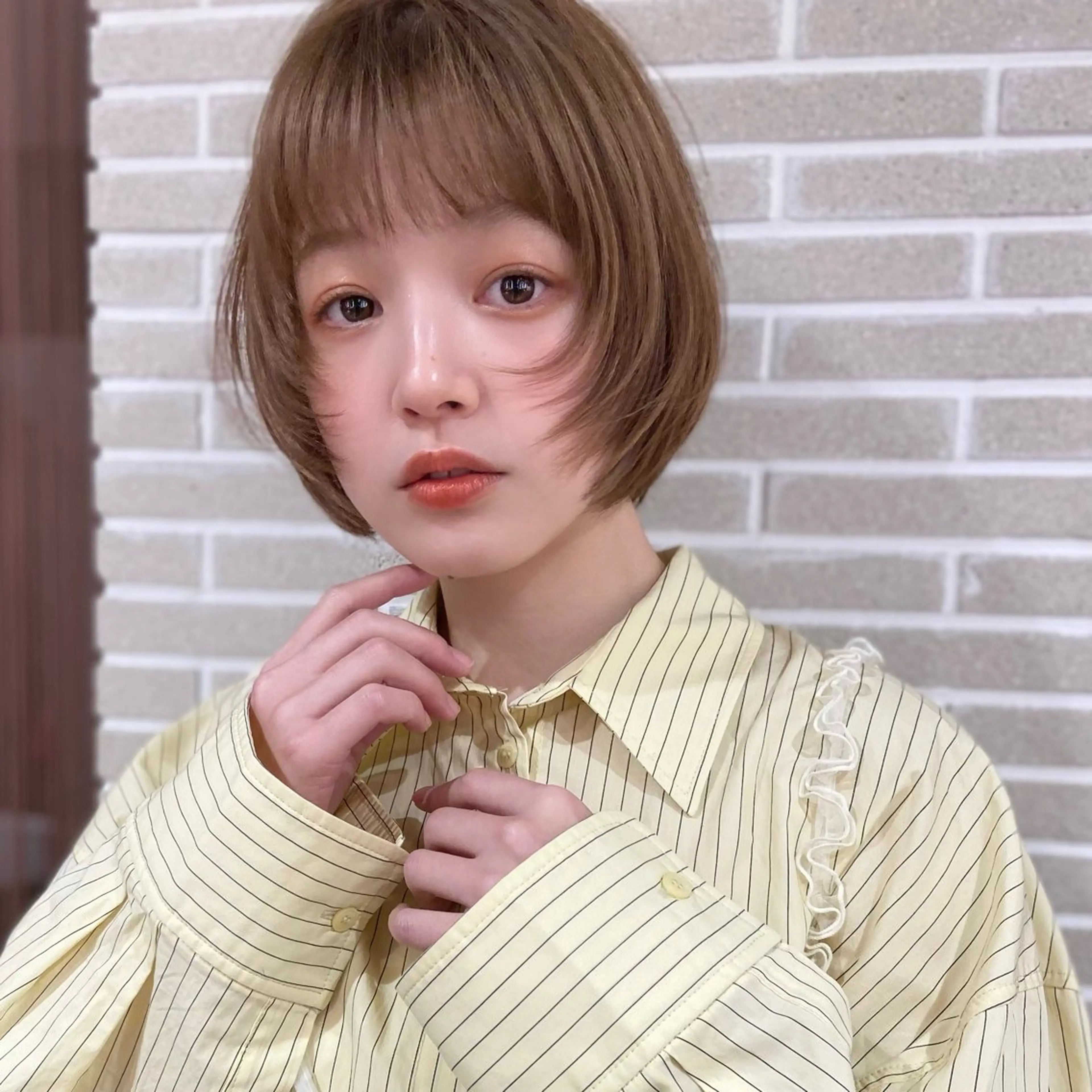 ショート カラー カット ヘアカラー 顔まわりカット レイヤー桑原 日花理のヘアスタイル