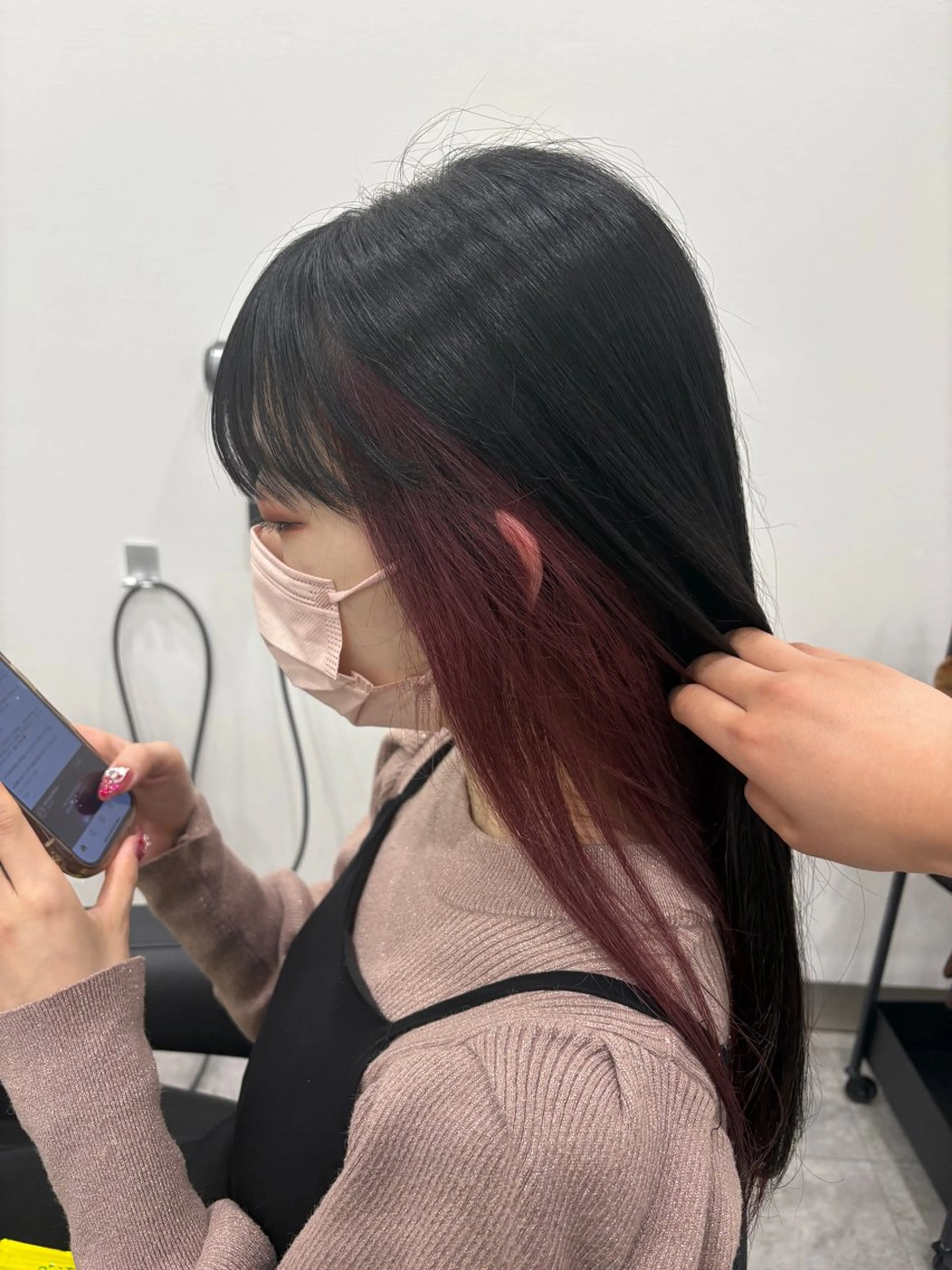 ロング カラー ヘアアレンジ ブリーチ ケアブリーチ ボブ 韓国風ヘア レイヤーカット ヘアカラー トリートメント 💝似合わせカット& カラーＵｒｕｎａ💝のヘアスタイル