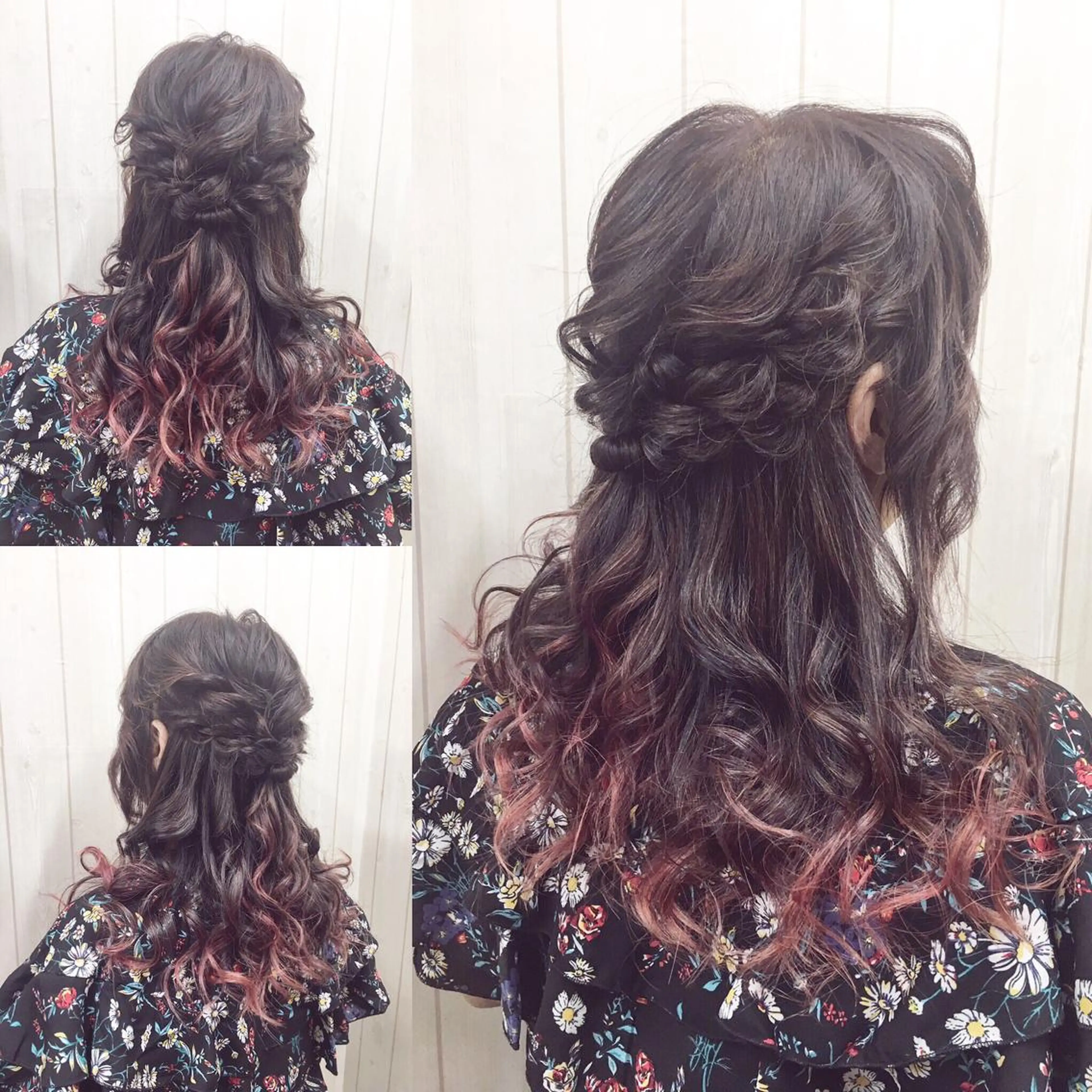 セミロング ヘアアレンジ 簡単アレンジ 角田 安のヘアスタイル