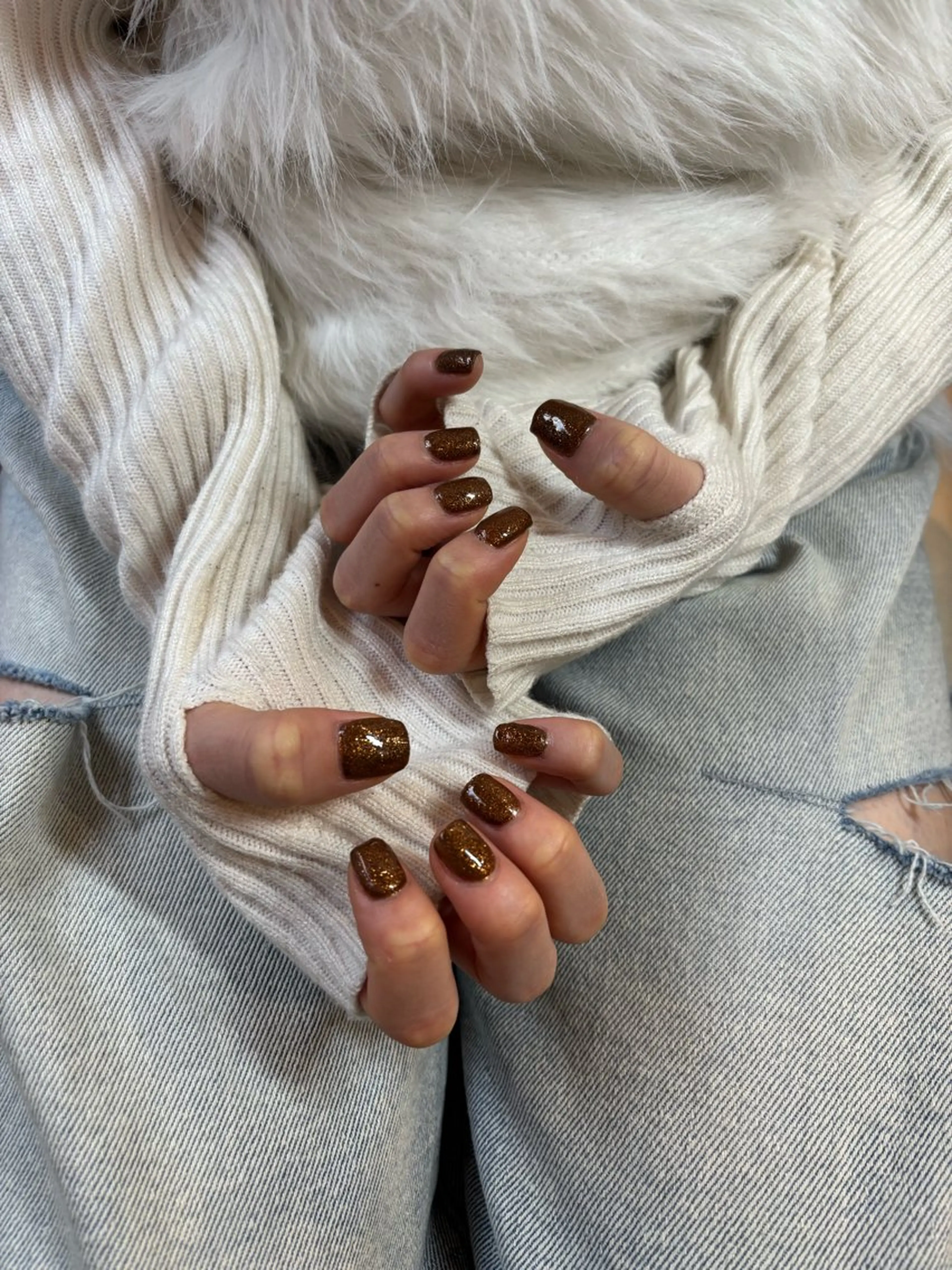 ネイル ラメ(グリッター) ワンカラーネイル 倫実/スカルプ /ガーリー/個性派のネイルデザイン