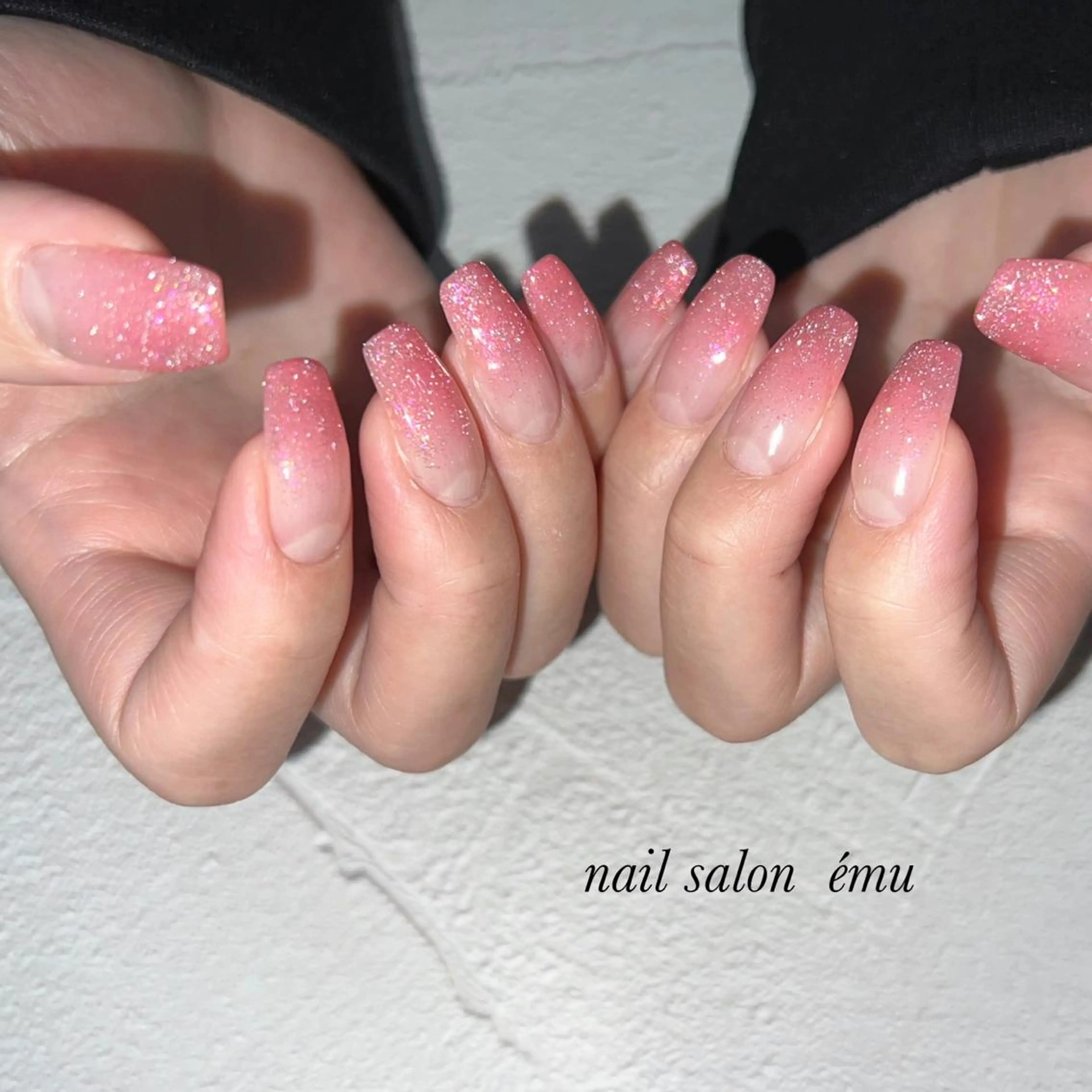 セミロング ネイル フラッシュネイル ハンドネイル nail salon émuのネイルデザイン