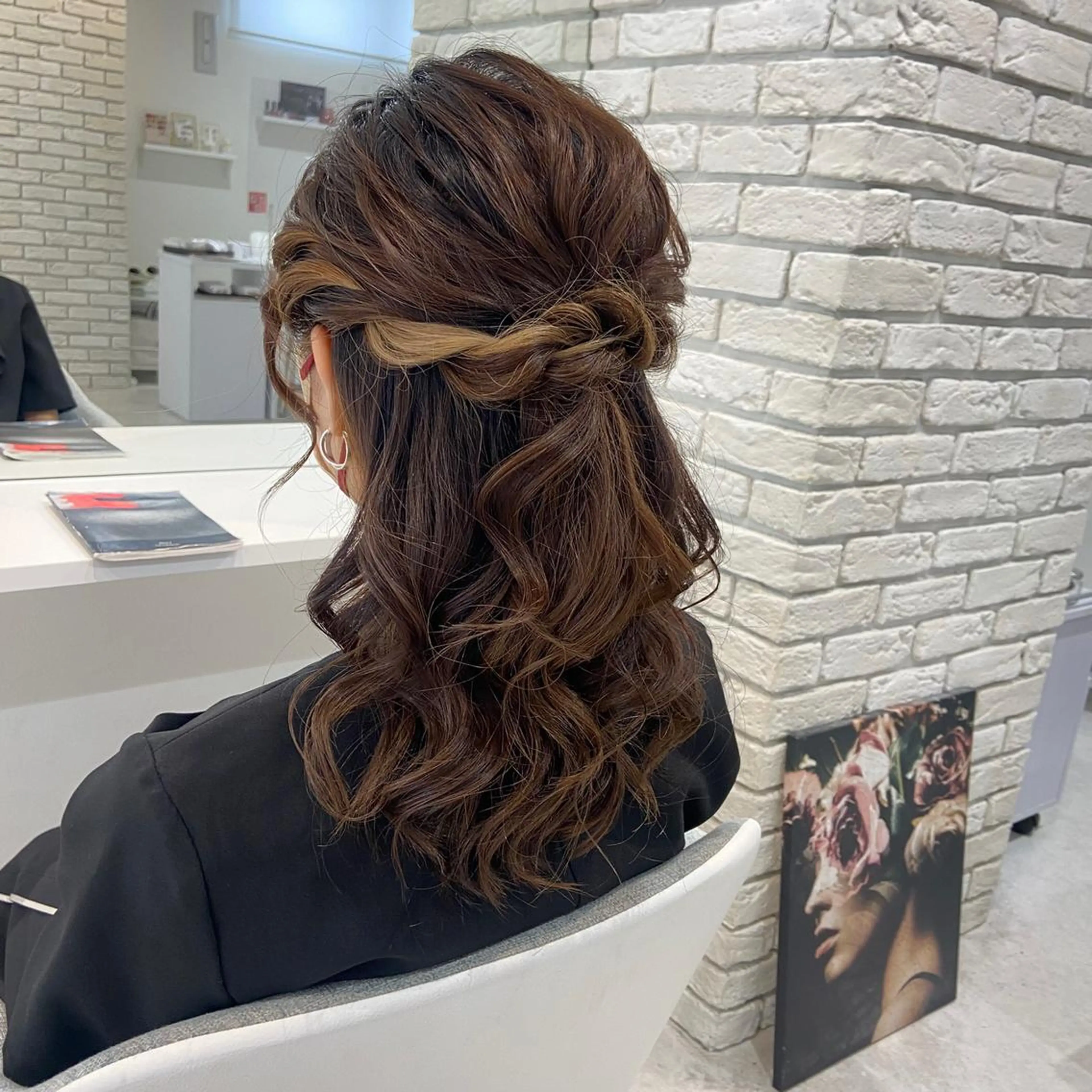 ヘアアレンジ ハーフアップ 奥出 祐菜のマツエク・マツパデザイン