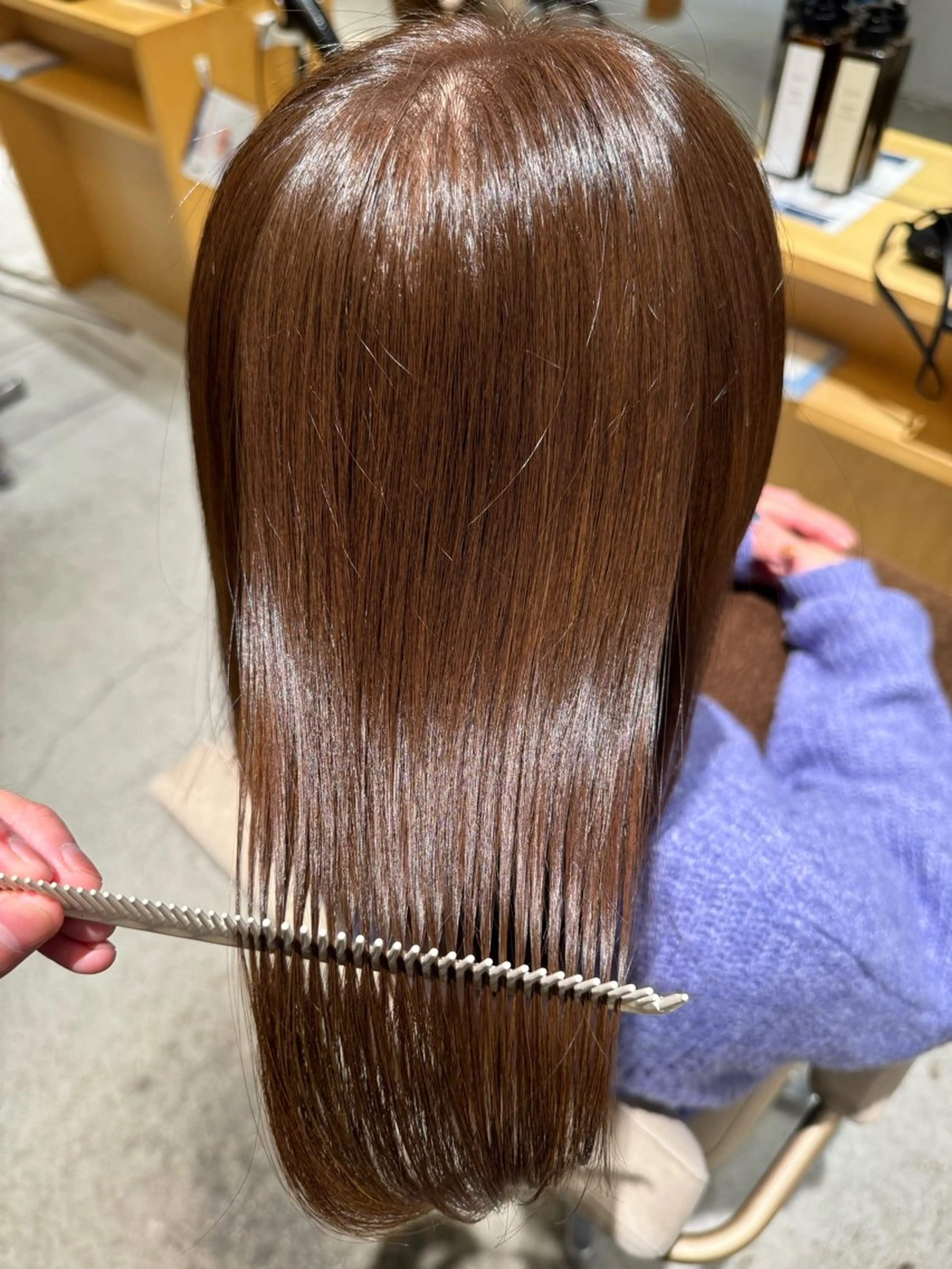 セミロング カラー ブリーチ グレージュ ブリーチなしカラー カット ヘアカラー 中西倖 トップスタイリストのヘアスタイル