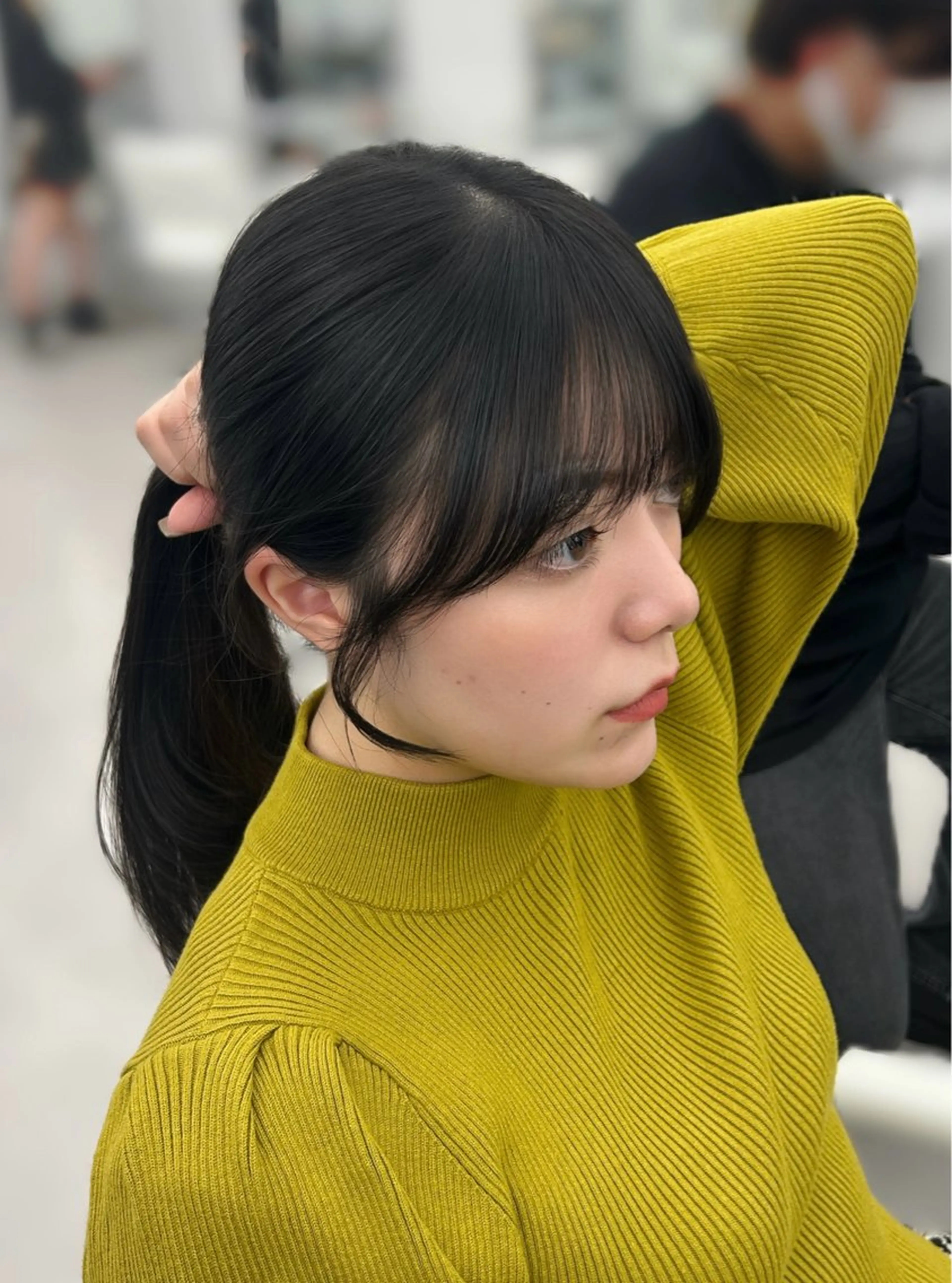 ロング カット ヘアカラー トリートメント 韓国ヘア/顔周り ヘアセット/加藤優里のヘアスタイル