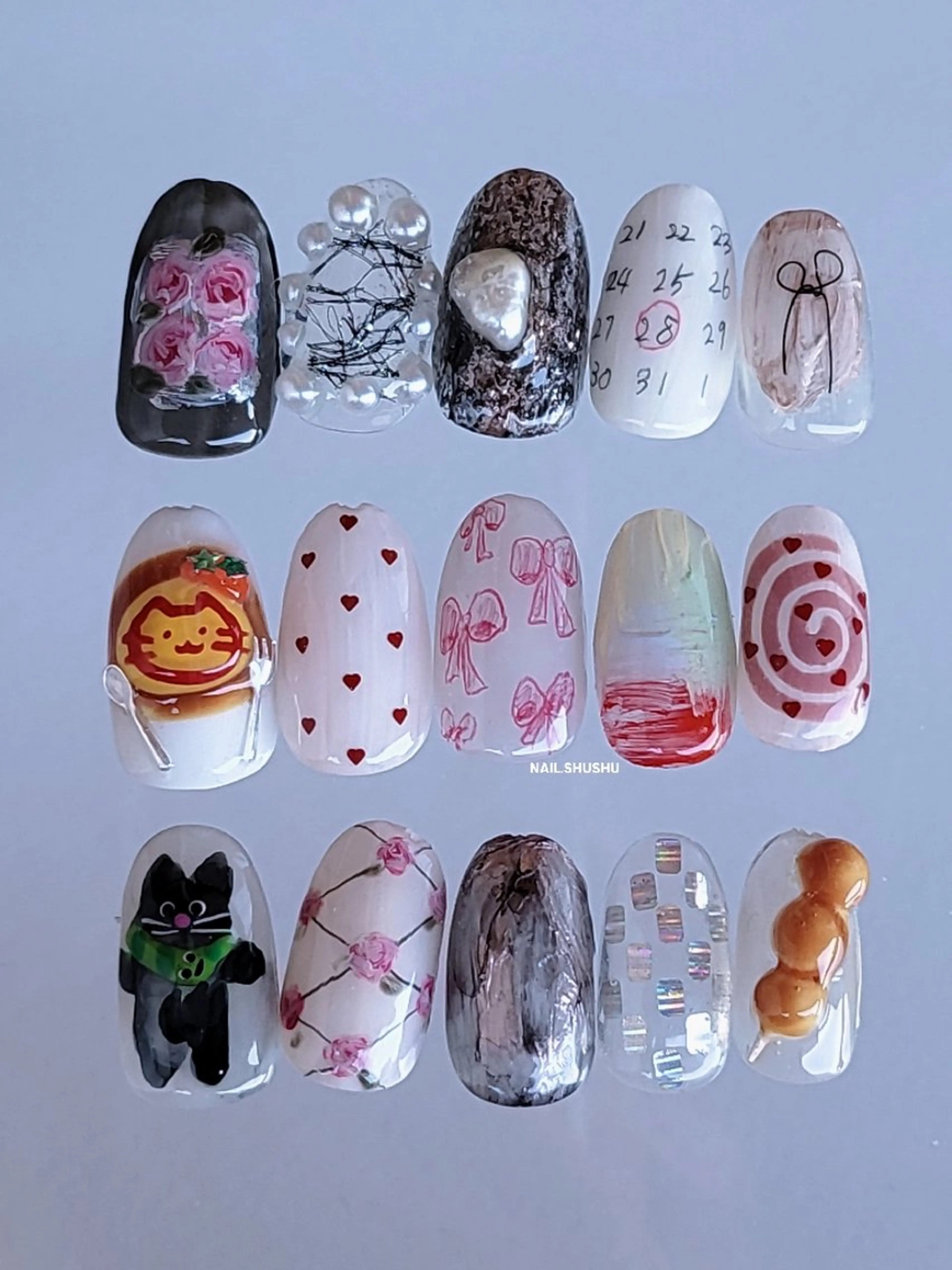 ネイル ハンドネイル 3dパーツ/流行り 👧shushu❤️のネイルデザイン