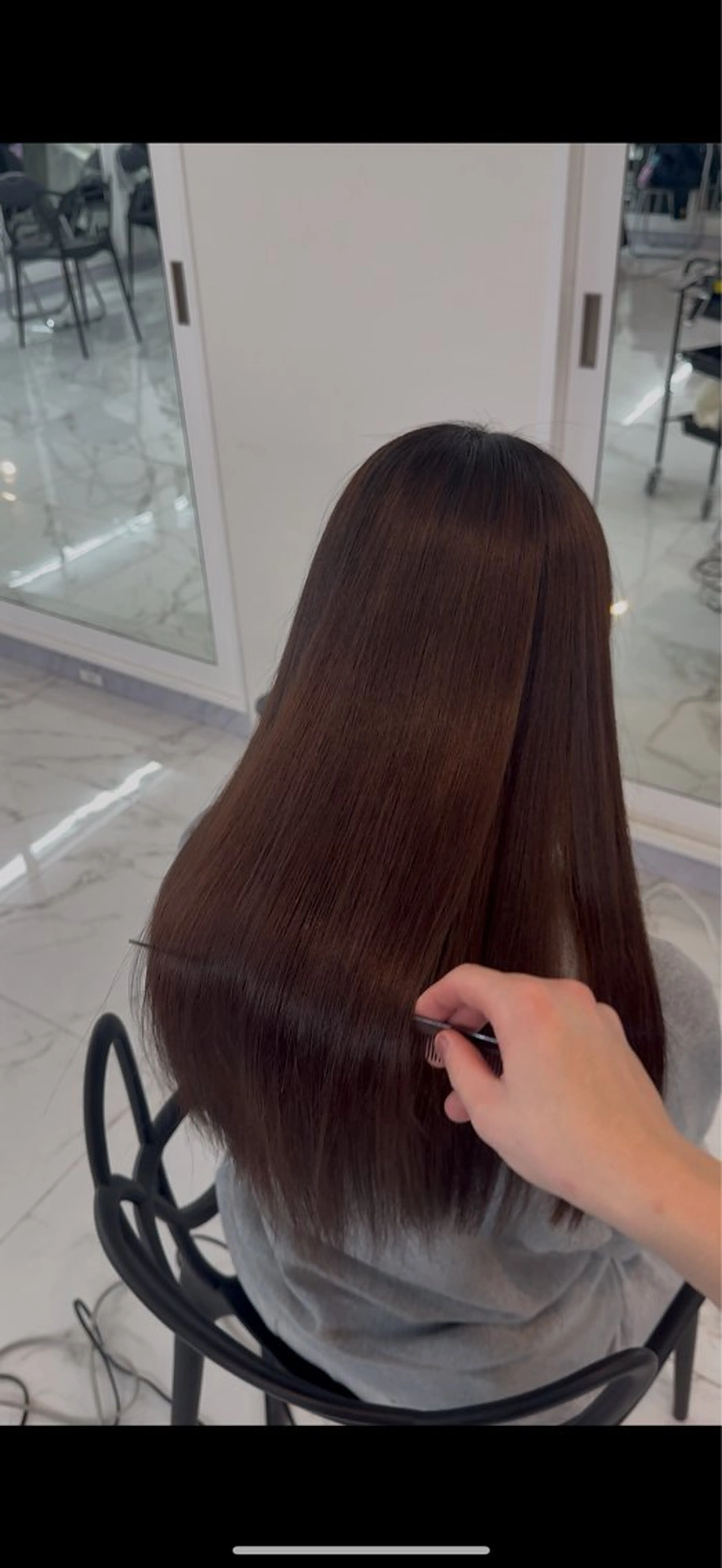 ロング カット 縮毛矯正 りっきー🦋矯正 烏丸/縮毛矯正のヘアスタイル