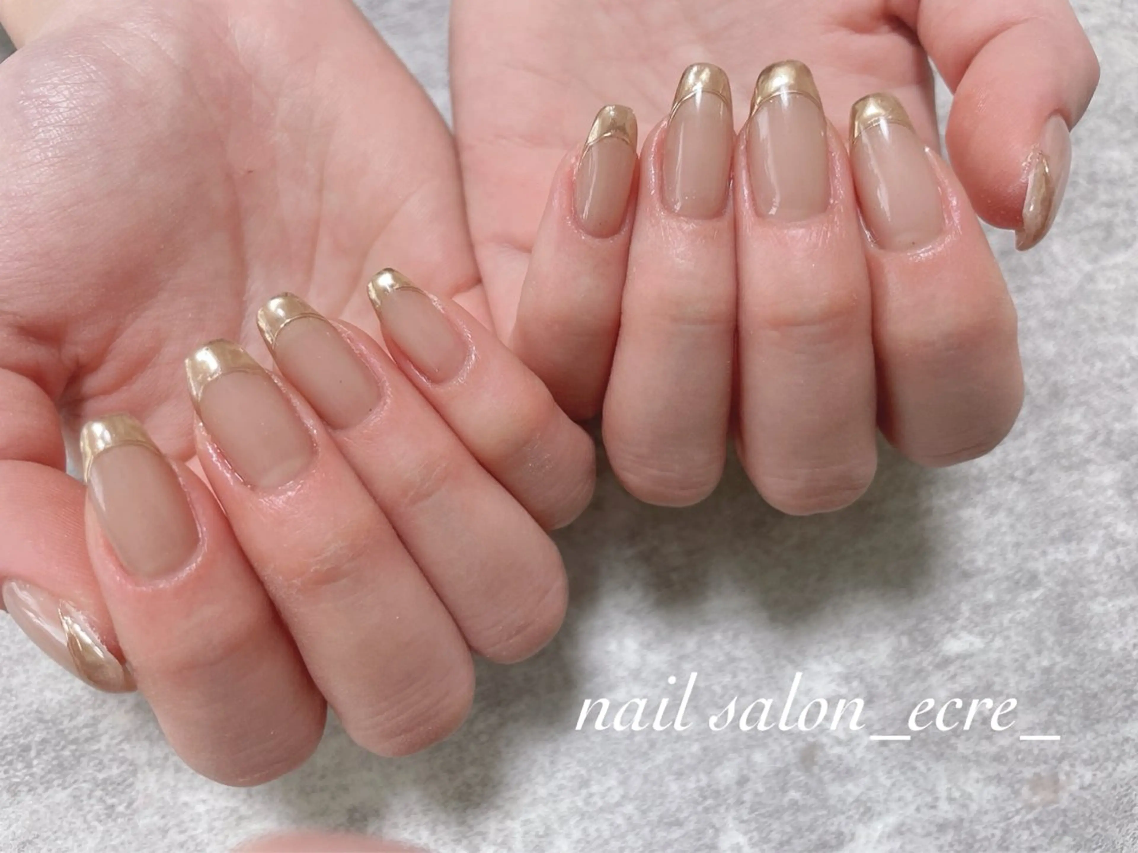 ネイル フレンチネイル ミラーネイル nail salon _ecre_のネイルデザイン