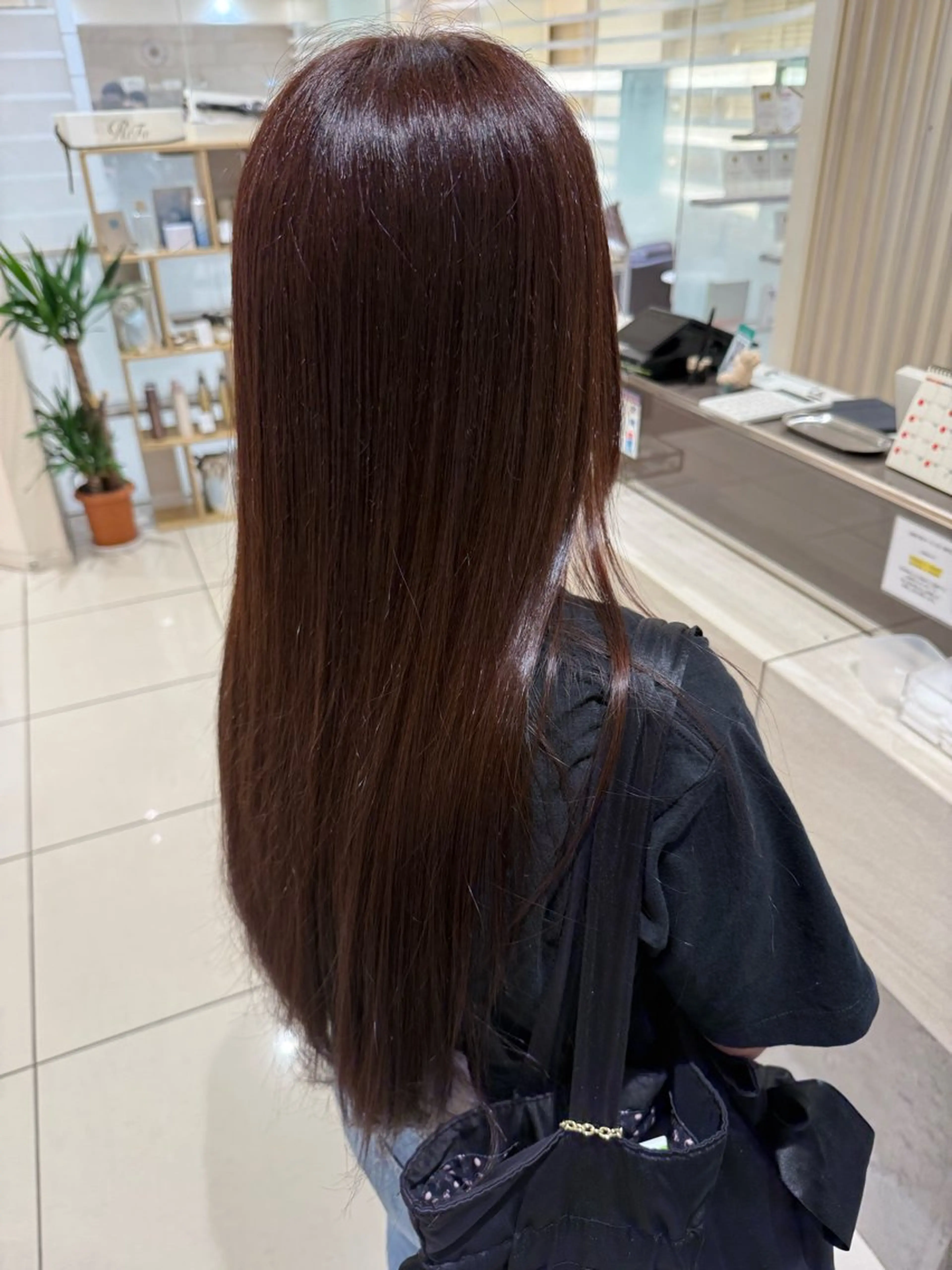 ロング カラー ブラウンカラー ピンクカラー ピンクブラウン ヘアカラー トリートメント カラー/オージュア/ 斉藤 明日香のヘアスタイル