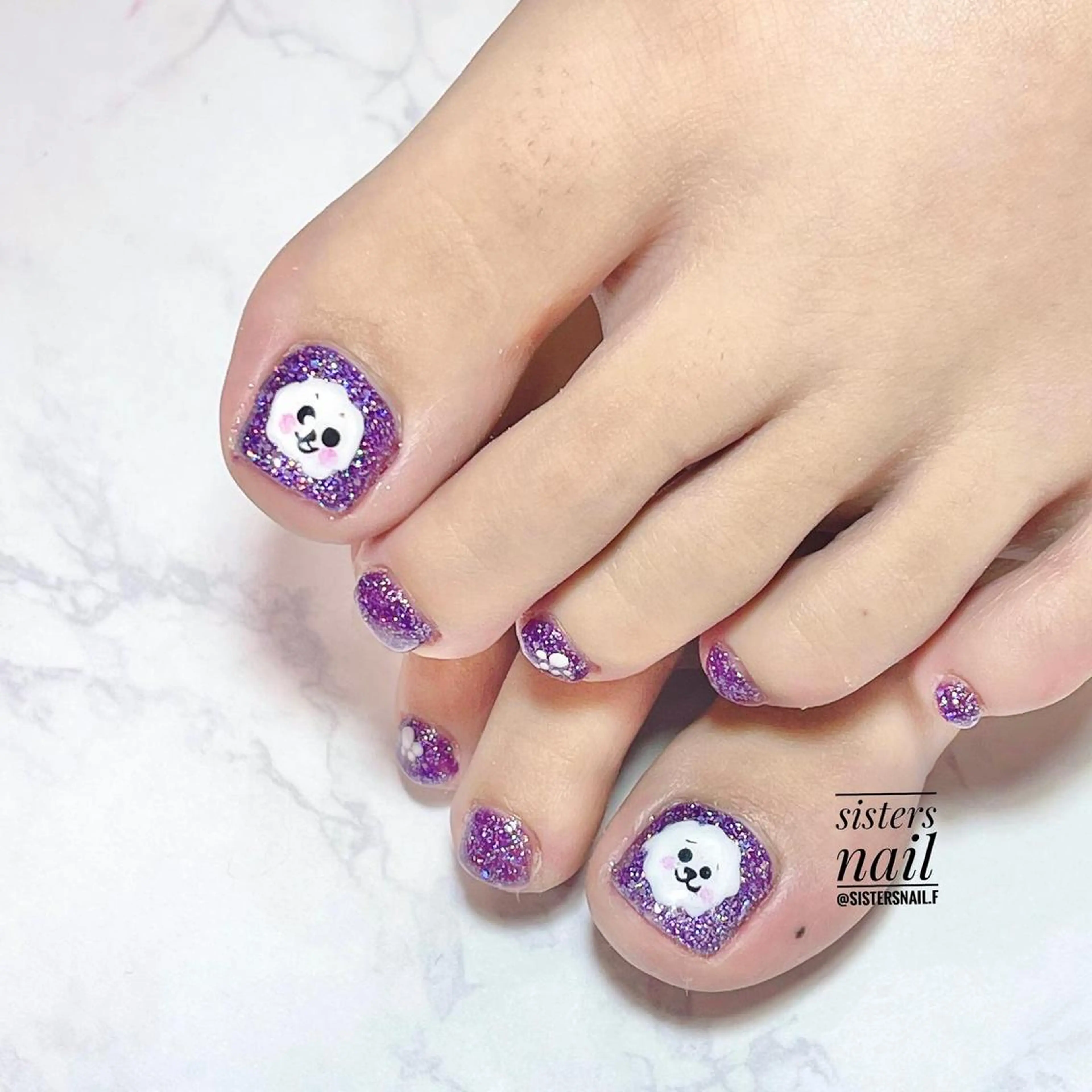 ネイル アートネイル フットネイル ハロウィン キラキラネイル sisters nail.fのネイルデザイン