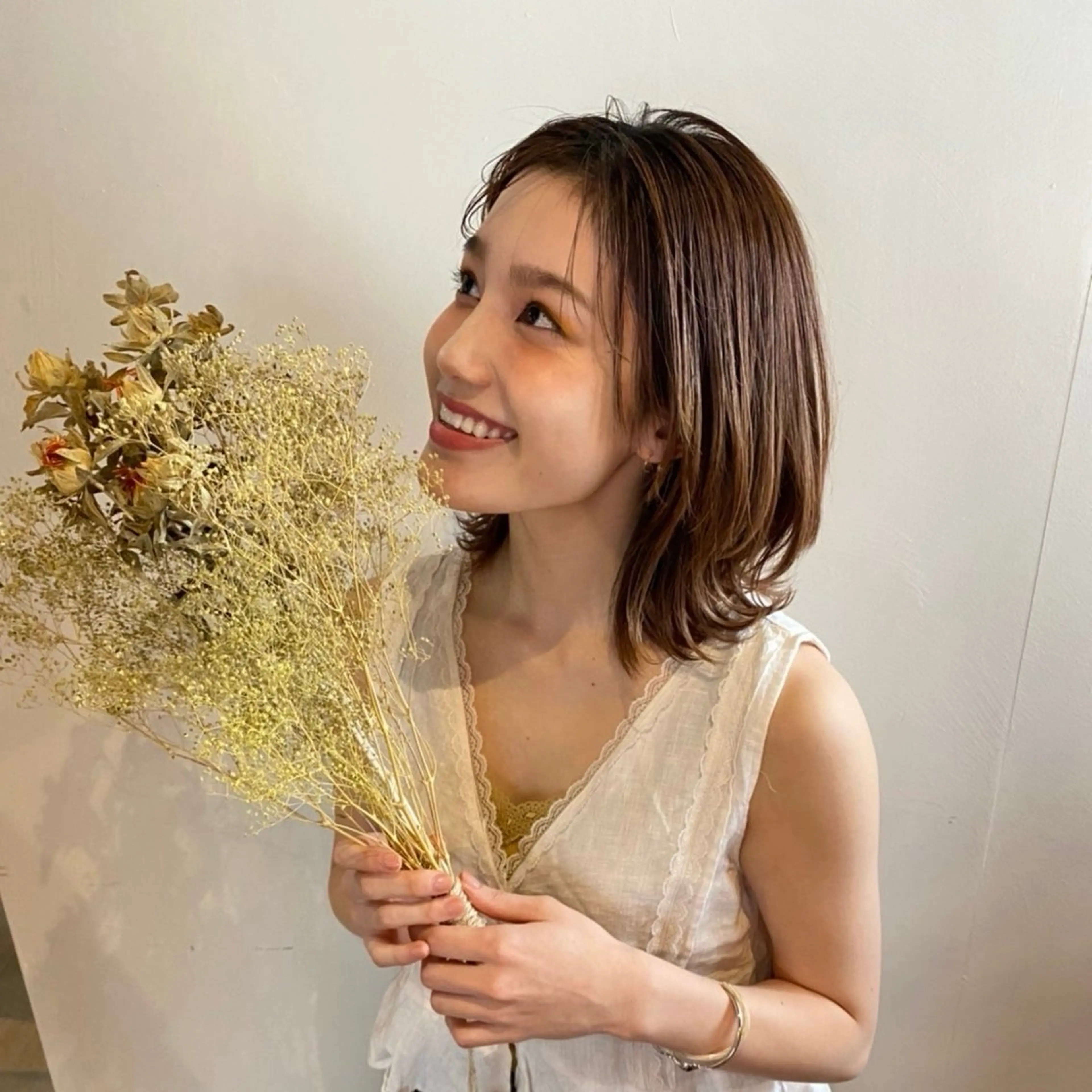 ミディアム カット ヘアカラー mEg hair creation 新川崎所属・カラー/塚原里沙 川崎のヘアスタイル