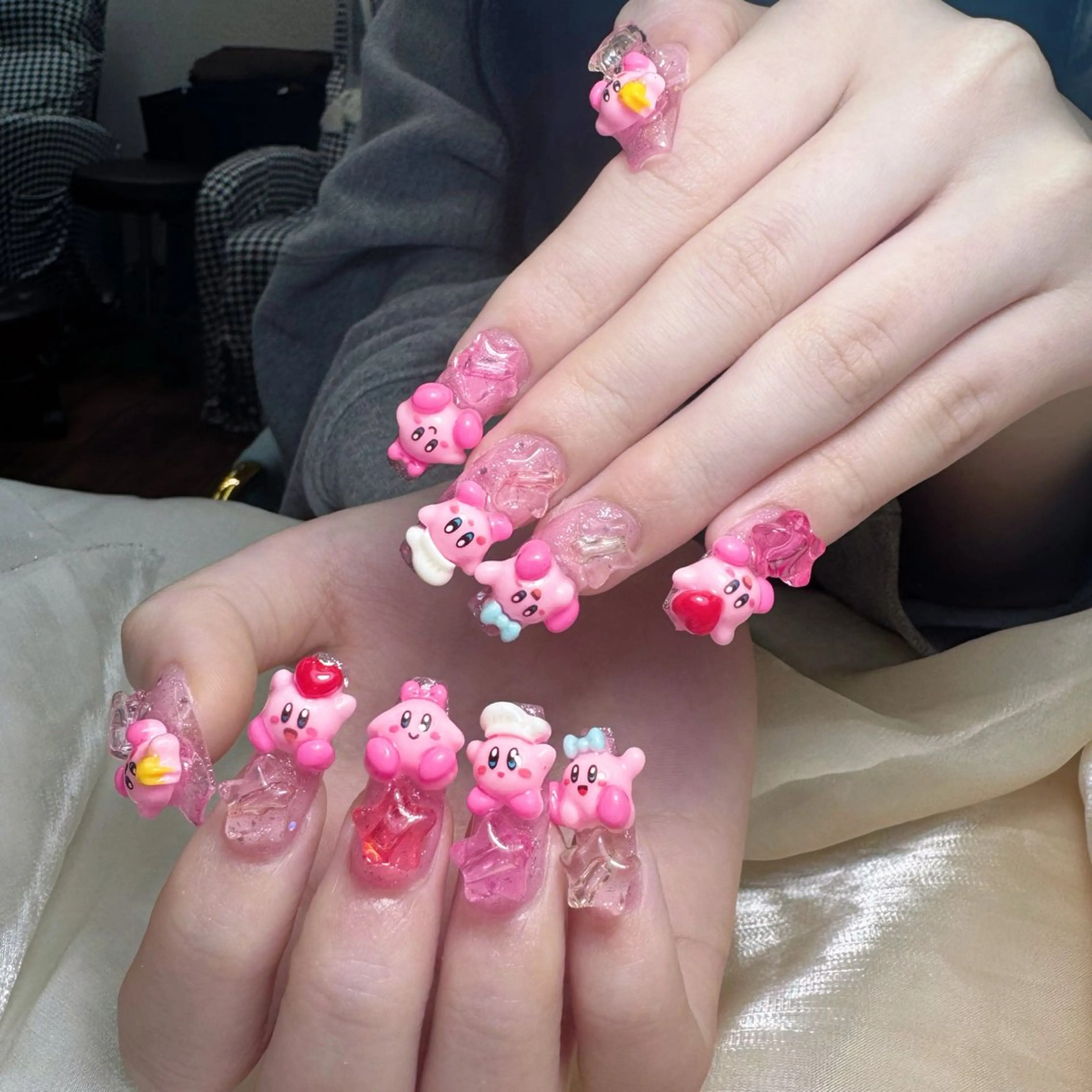 ネイル チークネイル フレンチネイル ガーリー キラキラネイル 韓国ネイル ハンドネイル NailPrincess所属・princess スカルプ専門店のネイルデザイン
