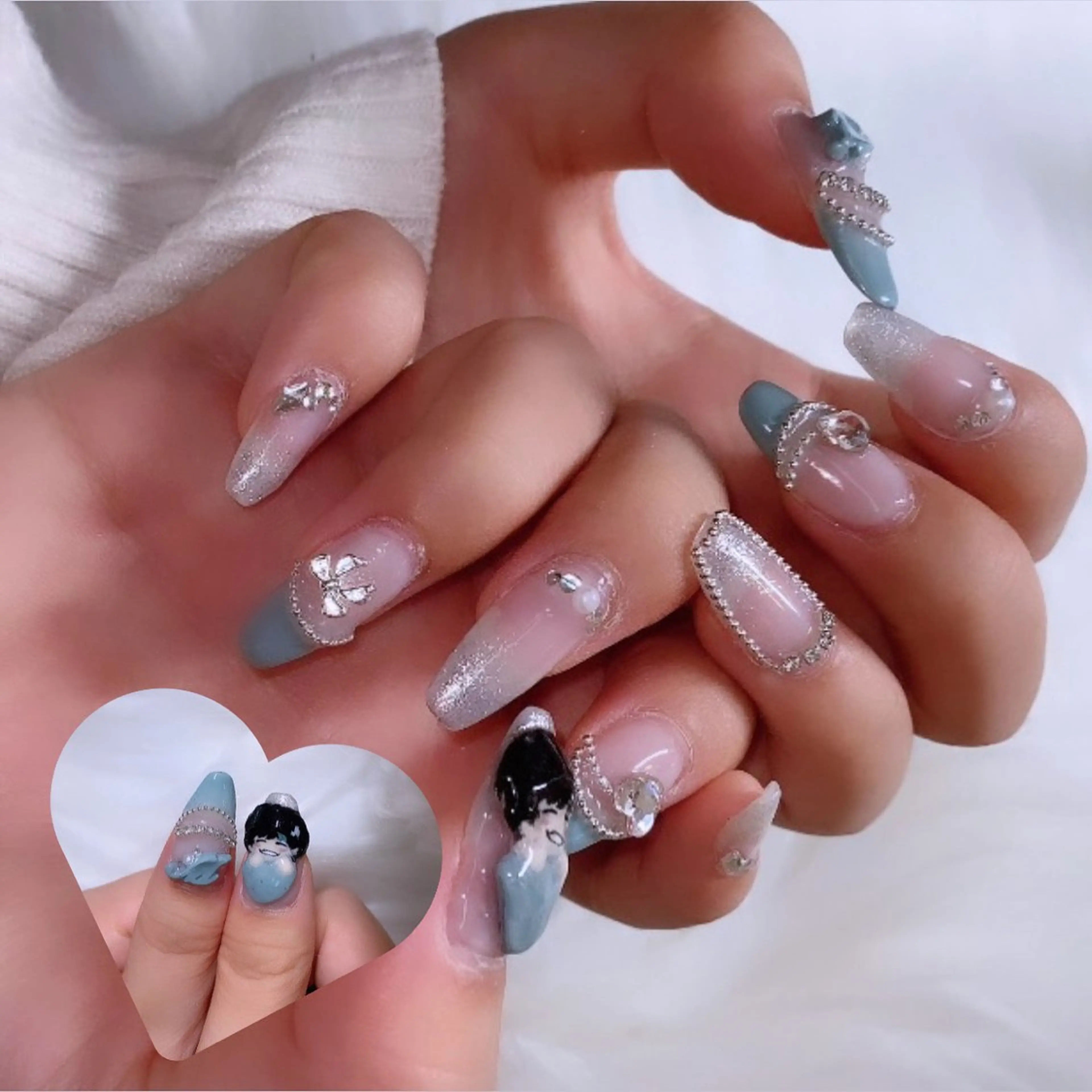 ネイル ハンドネイル chiyori🎀 韓国風まつげのマツエク・マツパデザイン