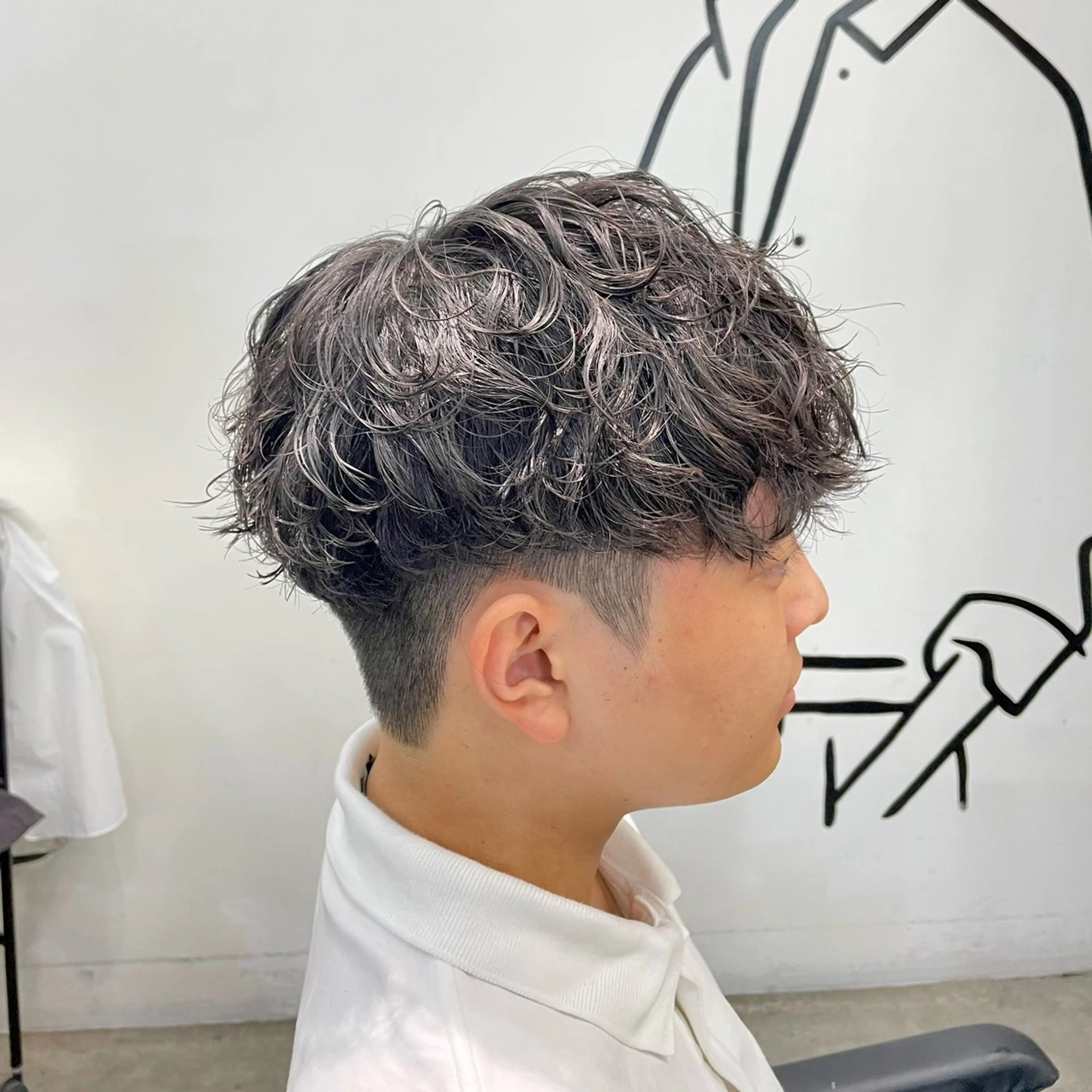 ショート パーマ メンズ カット パーマ メンズ特化美容師/ 藤戸 椋のヘアスタイル