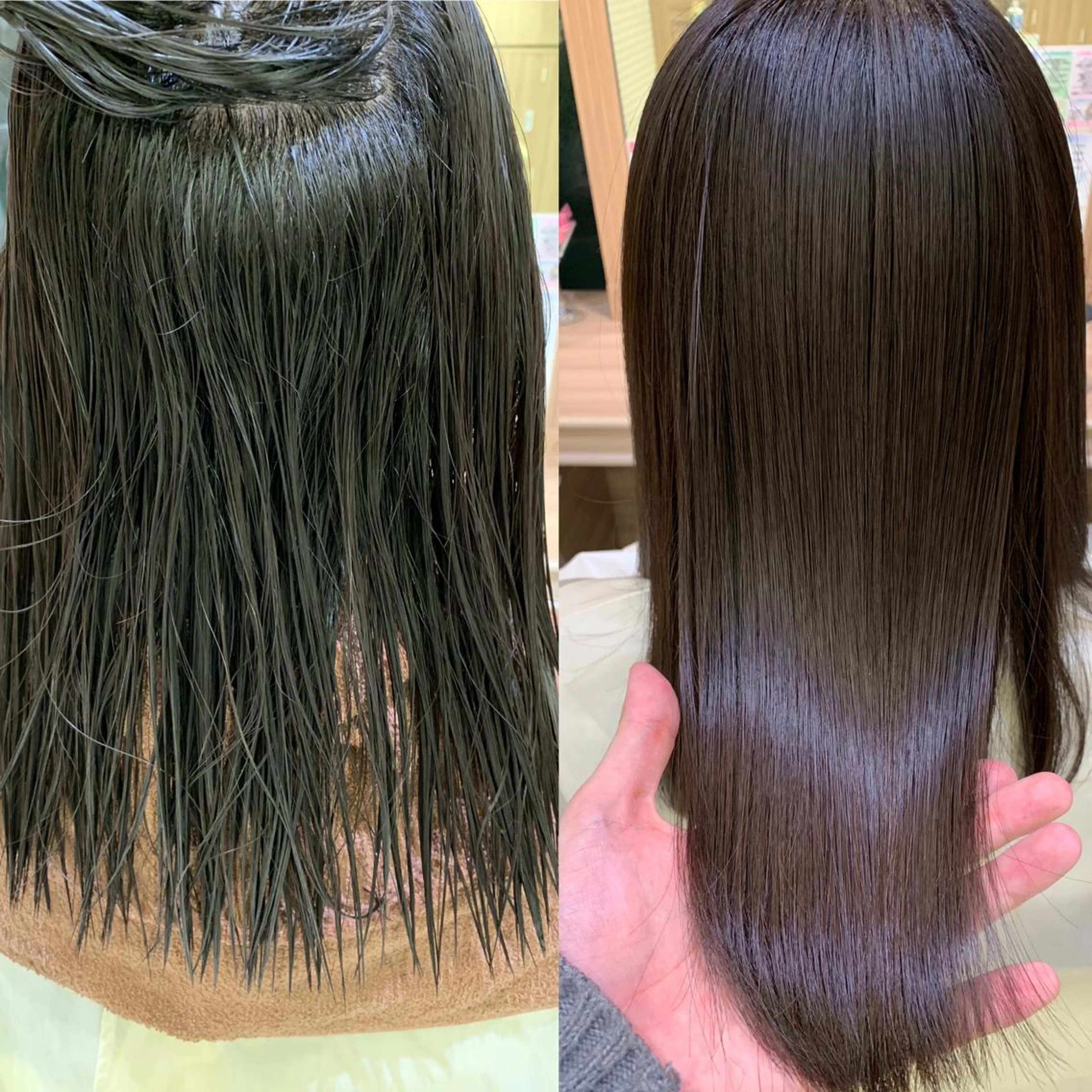 セミロング パーマ 縮毛矯正/髪質改善 /韓国風　山川春輝のヘアスタイル