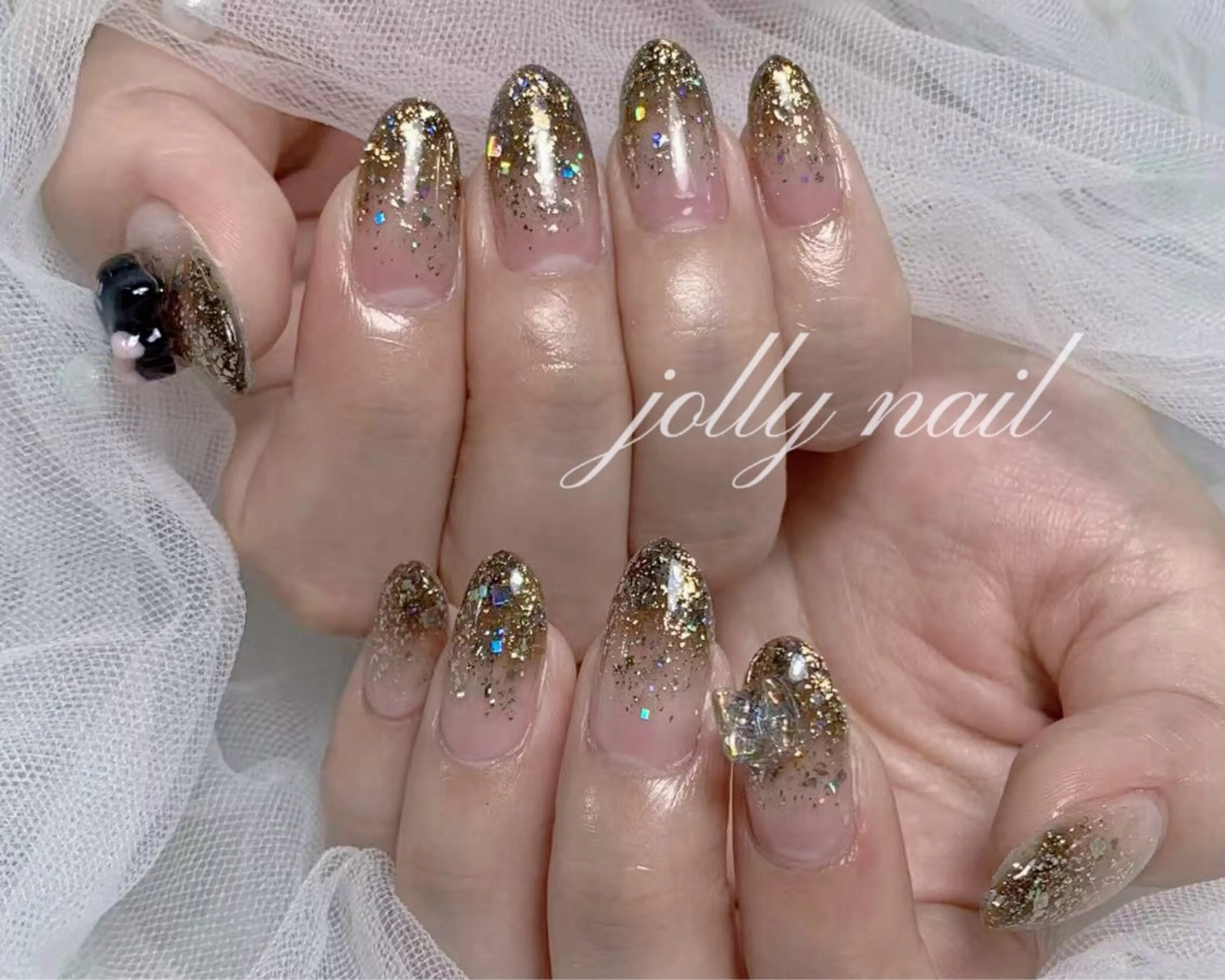 ネイル ラメ(グリッター) ラメグラデーション ハンドネイル Jolly Nail モデル募集中のネイルデザイン