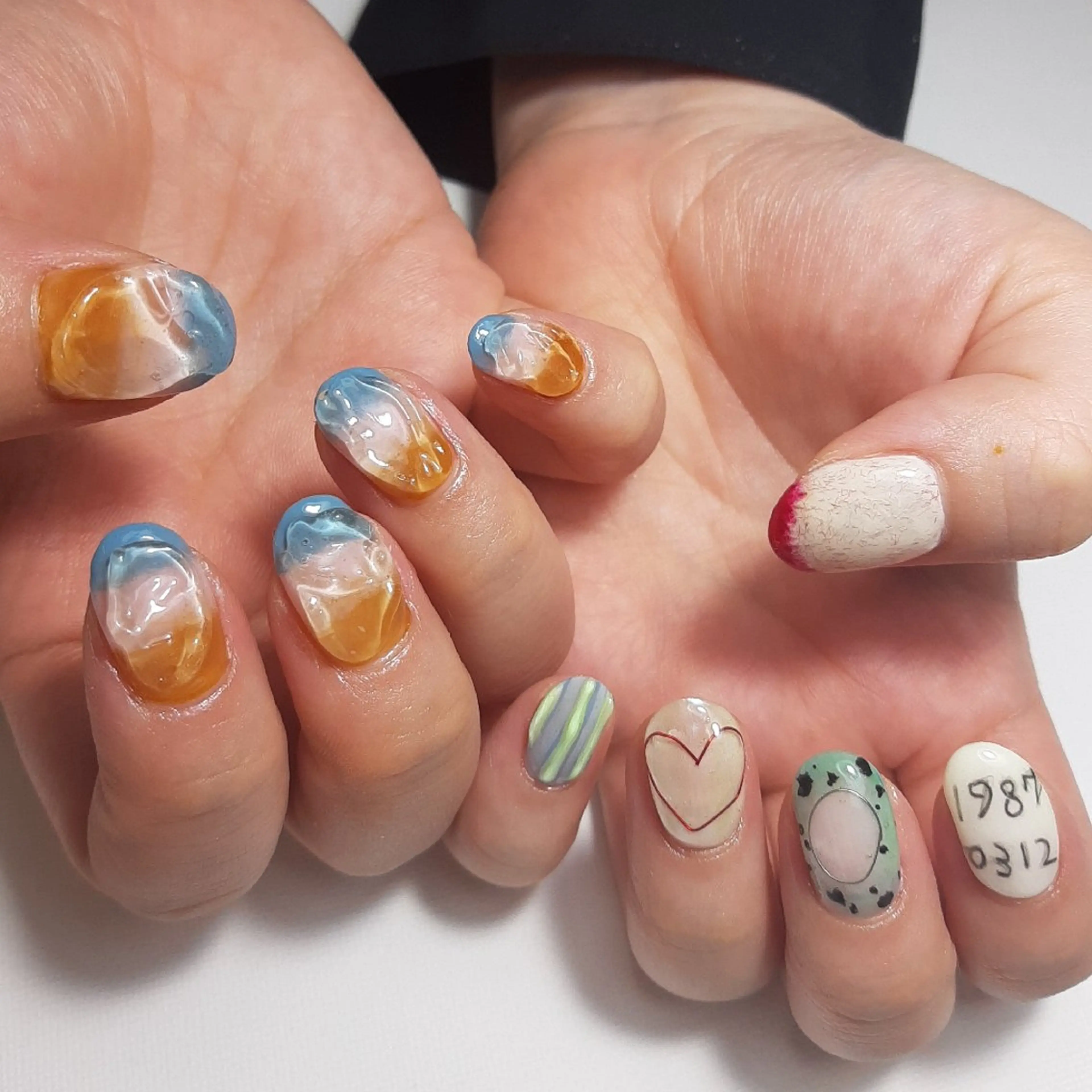ネイル ジェルネイル 持ち込み ショートネイル owlnail /持込みデザイン専門のネイルデザイン