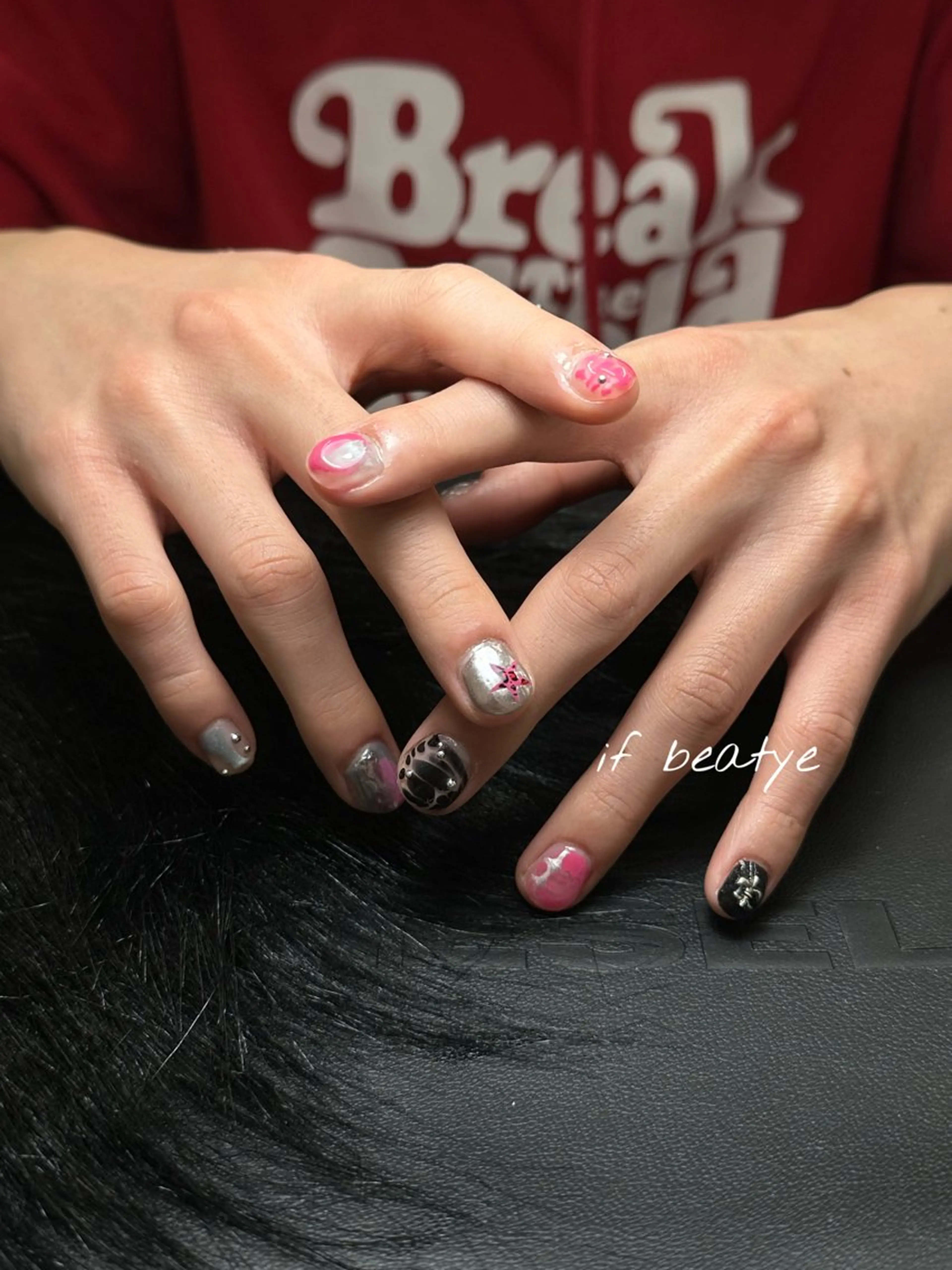 ネイル アートネイル キラキラネイル マットネイル メンズネイル if Hair＆Nail Salon所属・IKA /海外ネイル /個性派/ワンホンのネイルデザイン