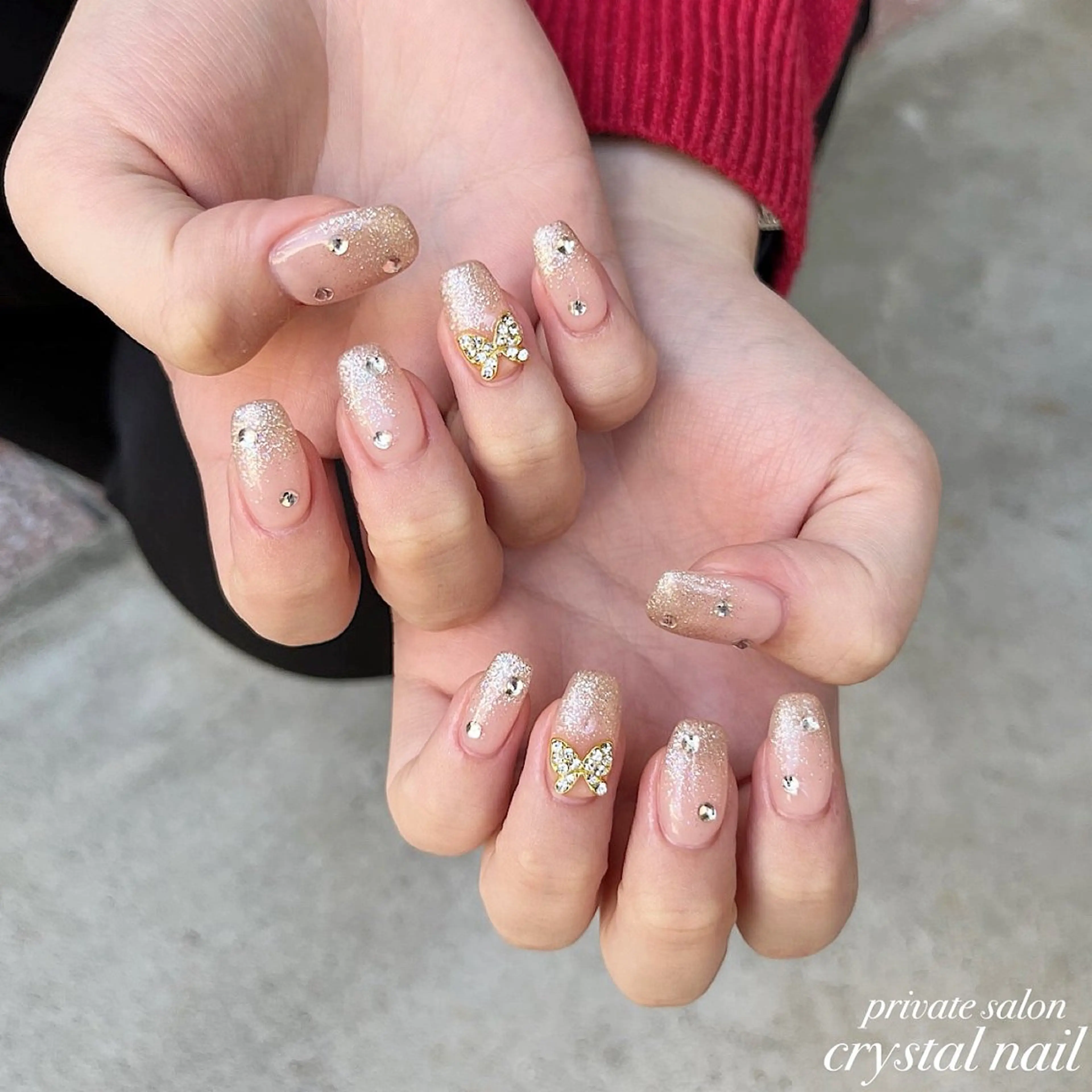 ネイル ラメ(グリッター) ラメグラデーション Crystal Nailのネイルデザイン