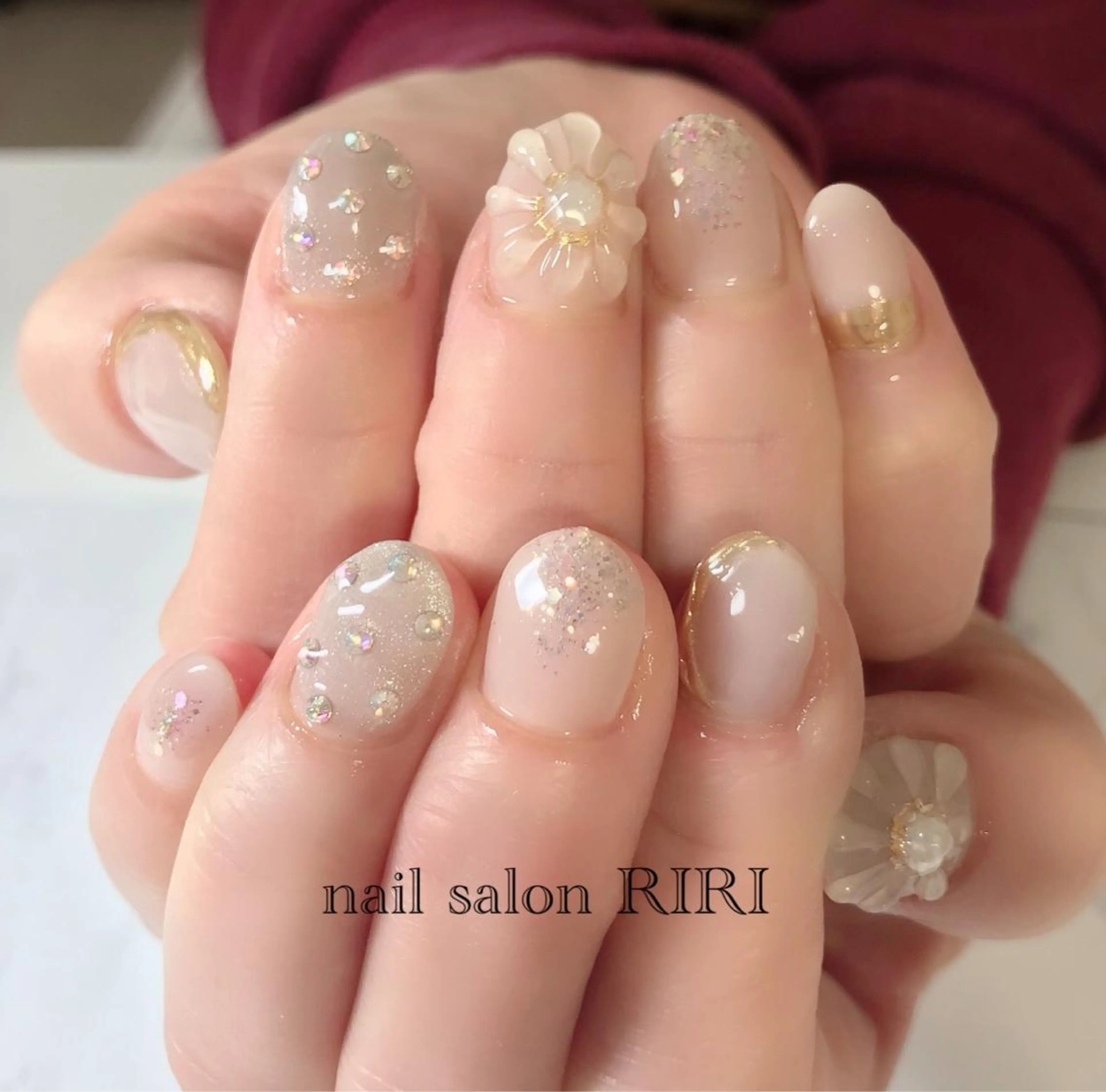 ネイル フラワーネイル ぷっくりネイル private  nail  salon RIRI所属・RIRI リリのネイルデザイン