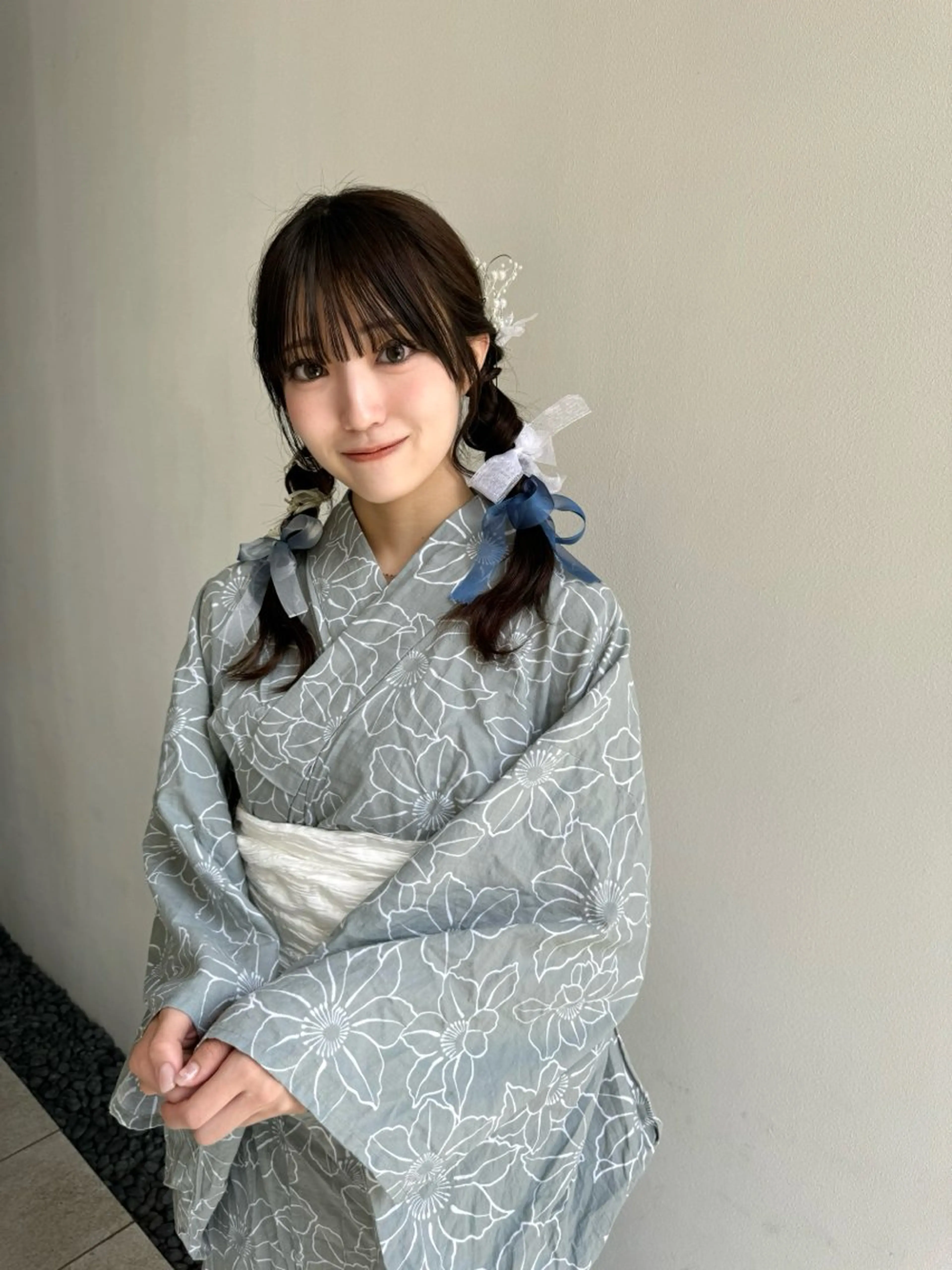 ヘアアレンジ 浴衣 🫧ブリーチなし 透明感カラーゆん🫧のヘアスタイル