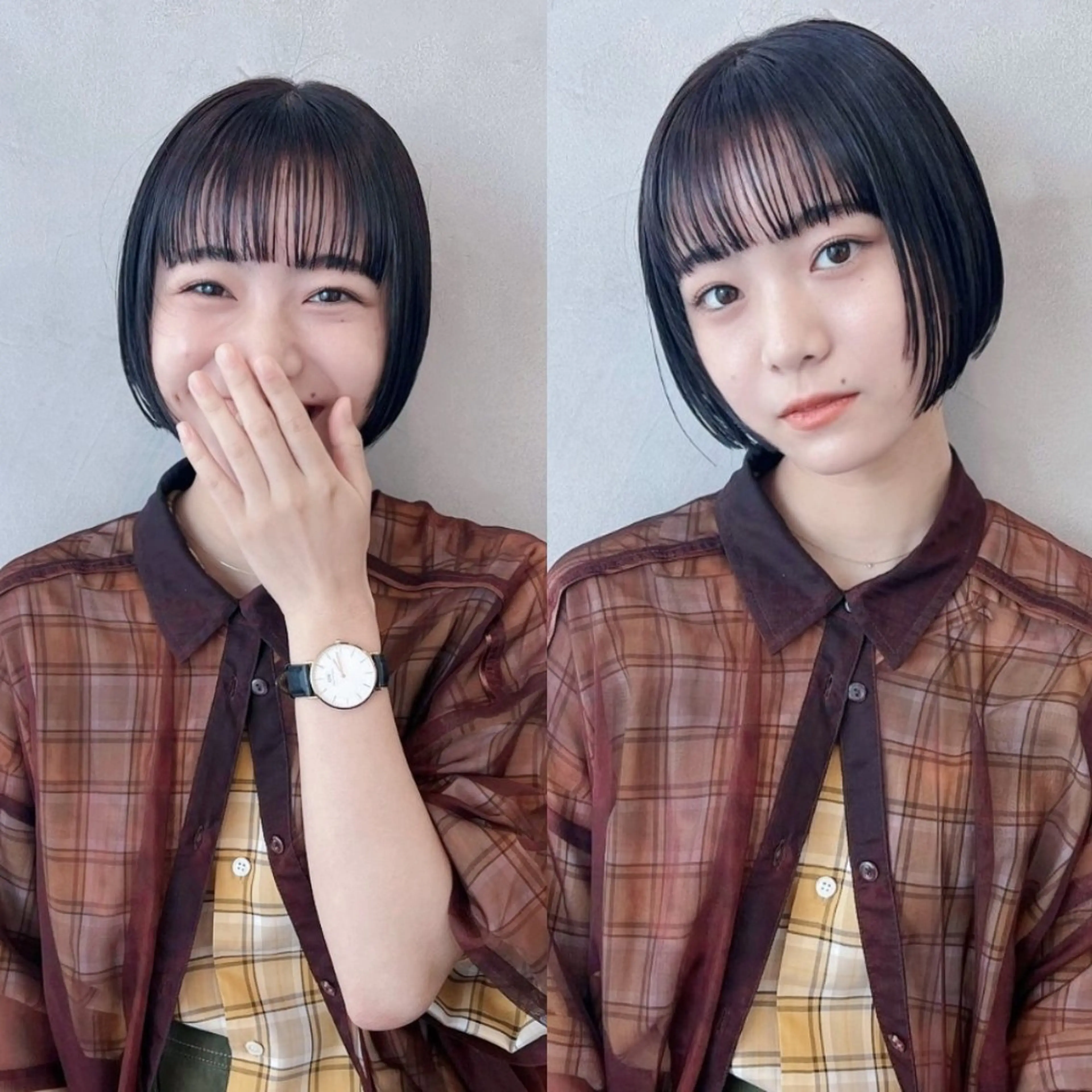 ショート ボブ シースルーバング 小顔カット 宇都宮美容師🐕 永山昂のヘアスタイル