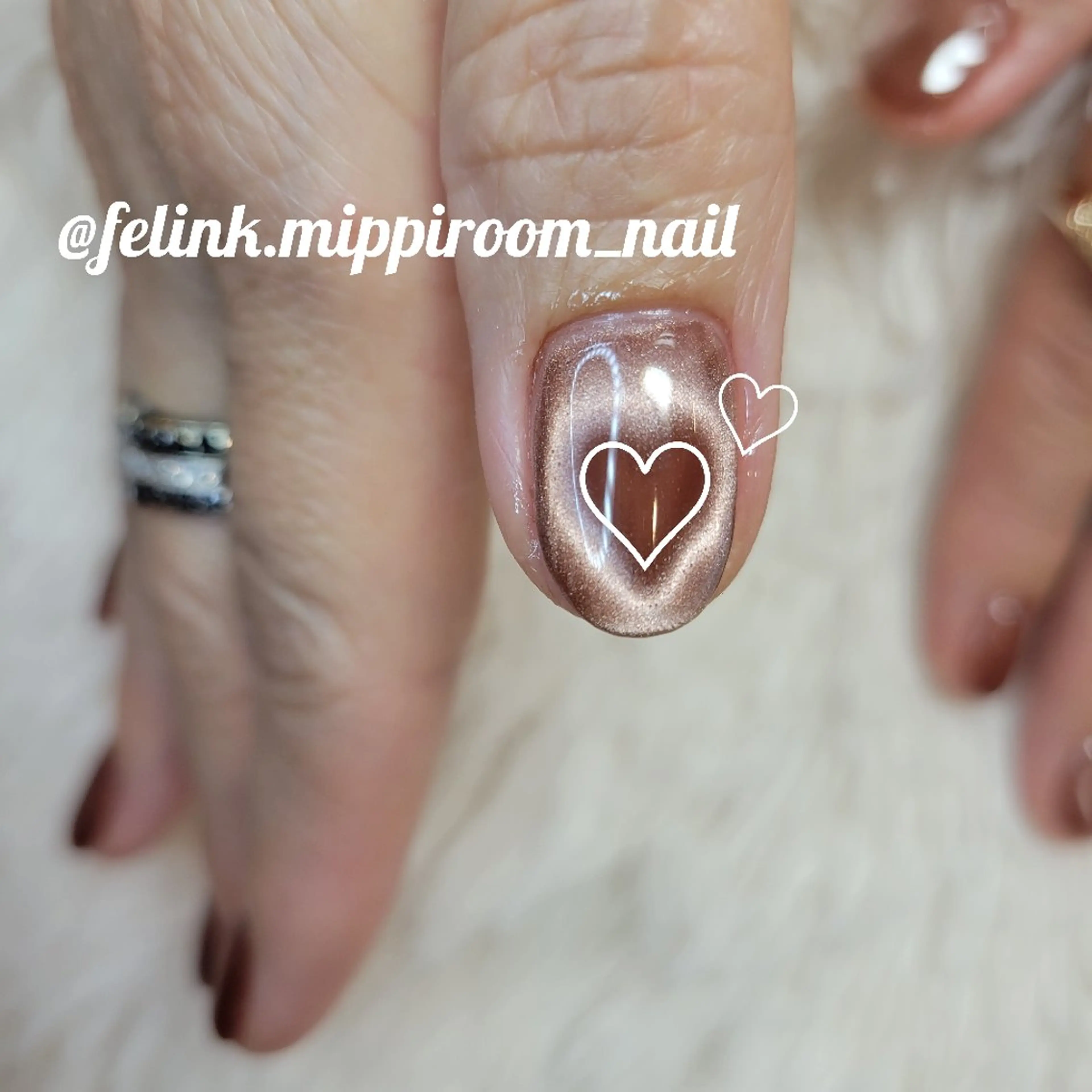 ネイル ハート マグネットネイル Nail&Eyelash ビューティーサロンFelink所属・felink  miyuki のネイルデザイン