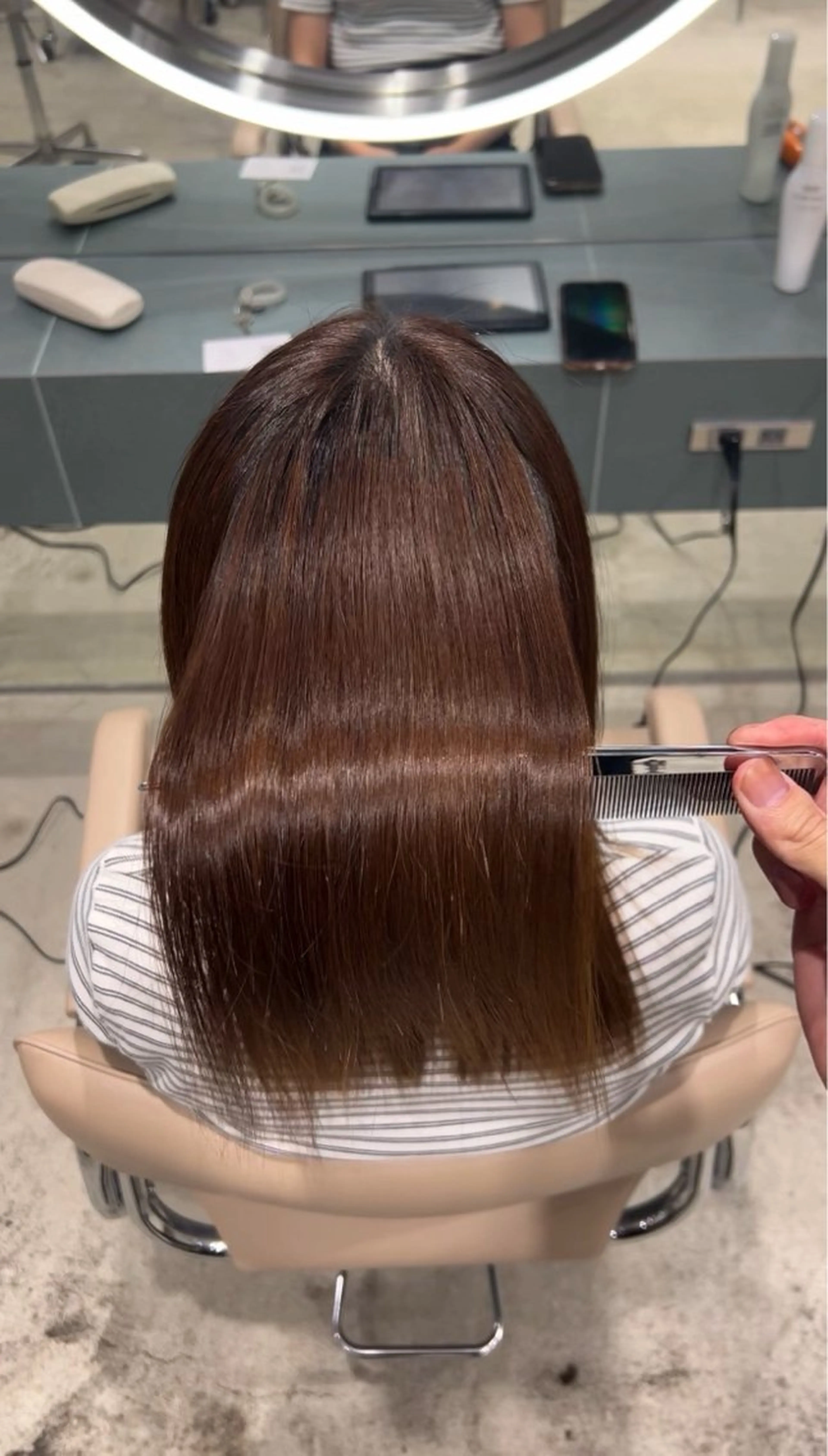 ミディアム カラー カット ヘアカラー トリートメント ✨髪質改善 縮毛矯正 艶髪 立川 コウキ✨のヘアスタイル
