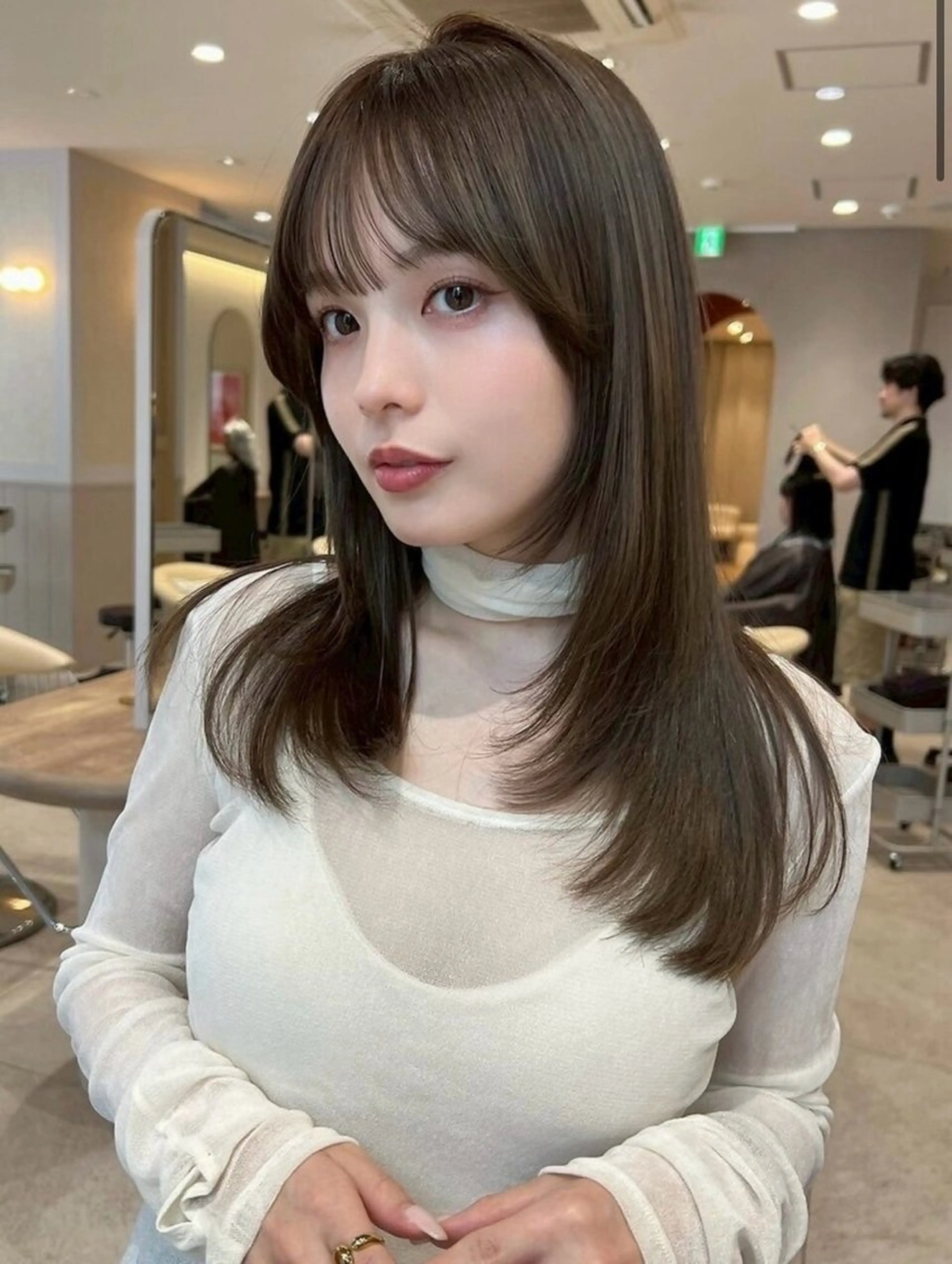 ロング カット ヘアカラー トリートメント 👑人気韓国ヘア👑 髪質改善Zina真鍋のヘアスタイル