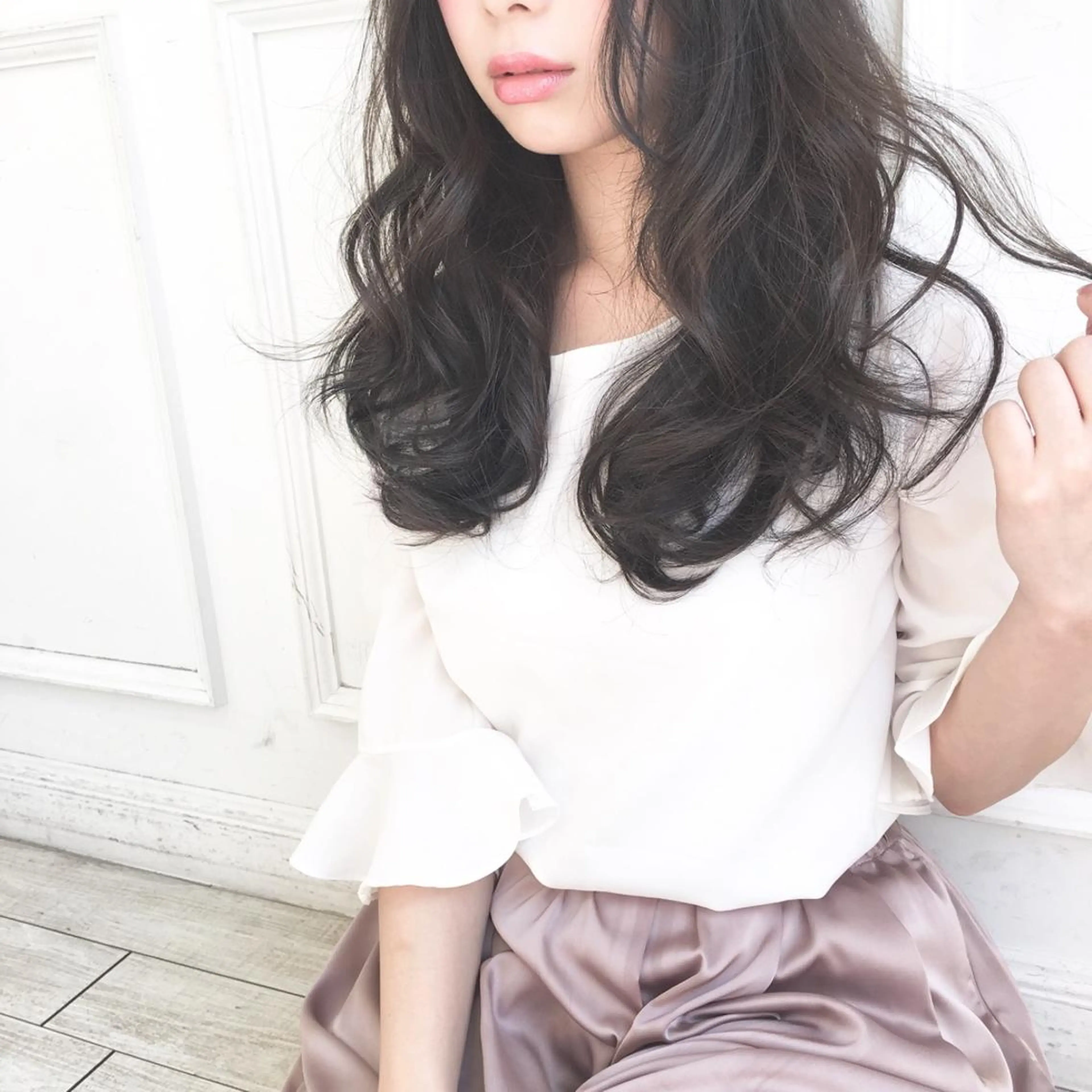 ロング カラー パーマ ヘアアレンジ ◆感動口コミ/最小顔 理論カット◆森口 峻のヘアスタイル