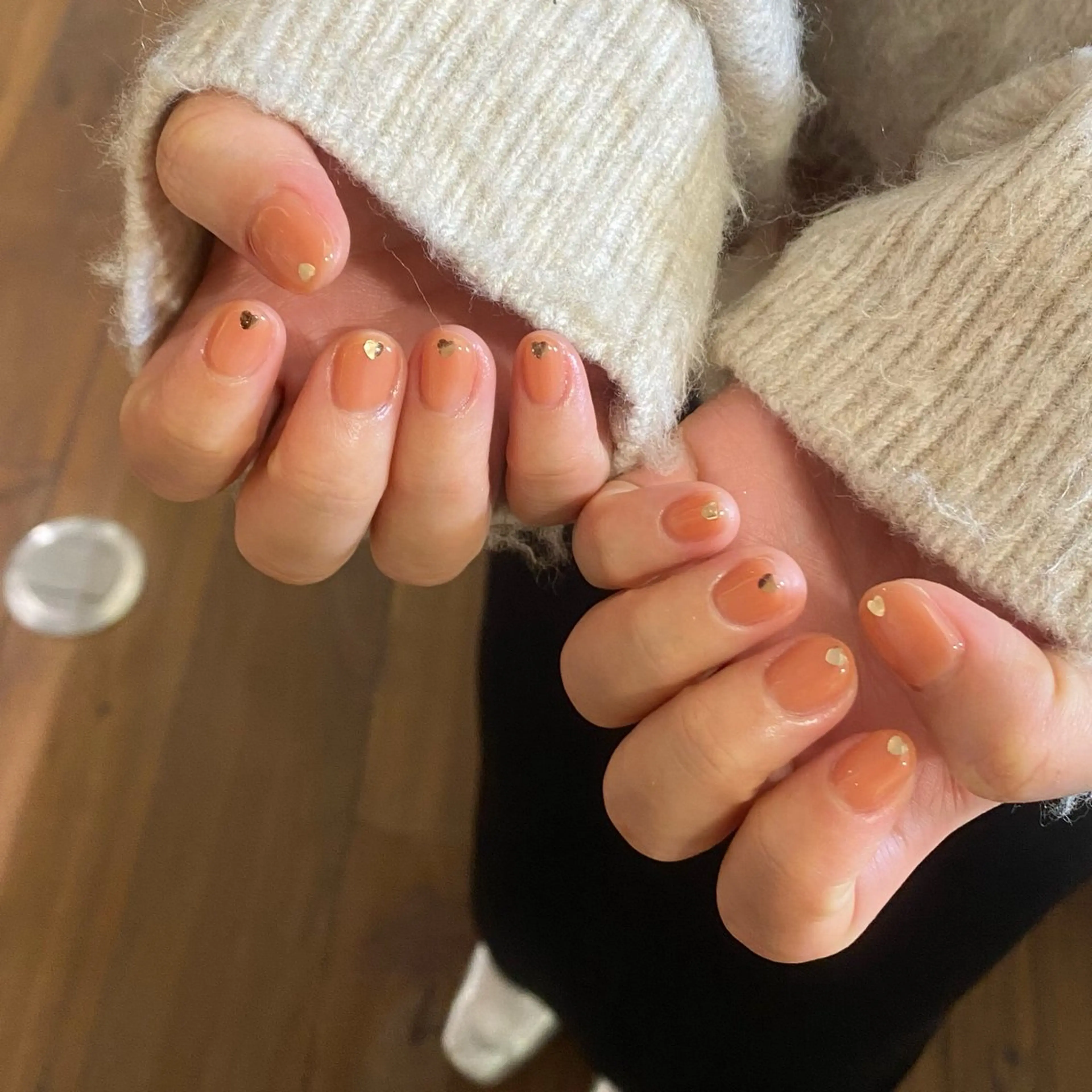 ネイル ハート オレンジ WAVY airiのネイルデザイン