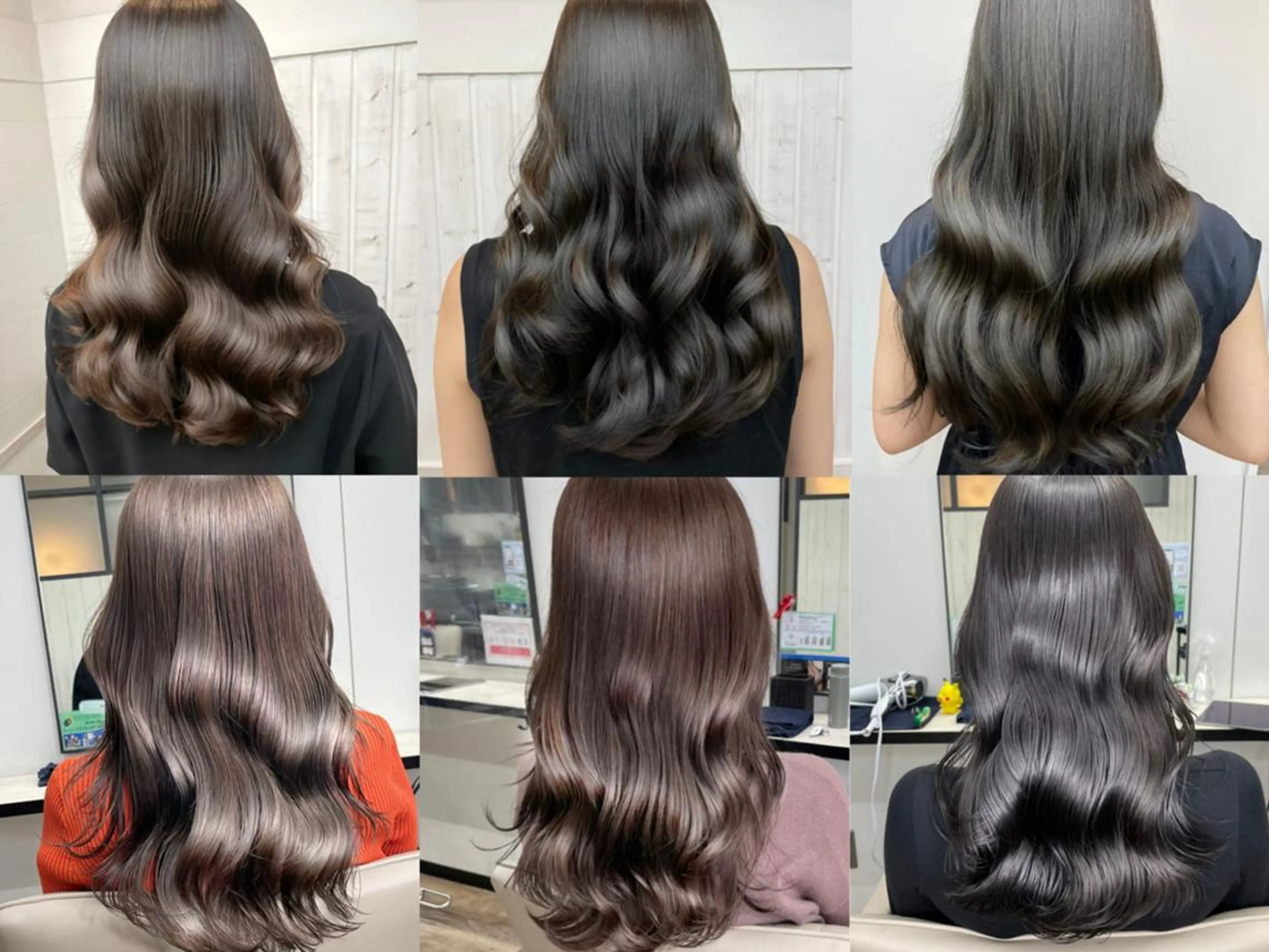 セミロング パーマ ヘアアレンジ カラー 成人式 アディクシーカラー アッシュ バレイヤージュ ミストバング N° +aero 横浜のヘアスタイル