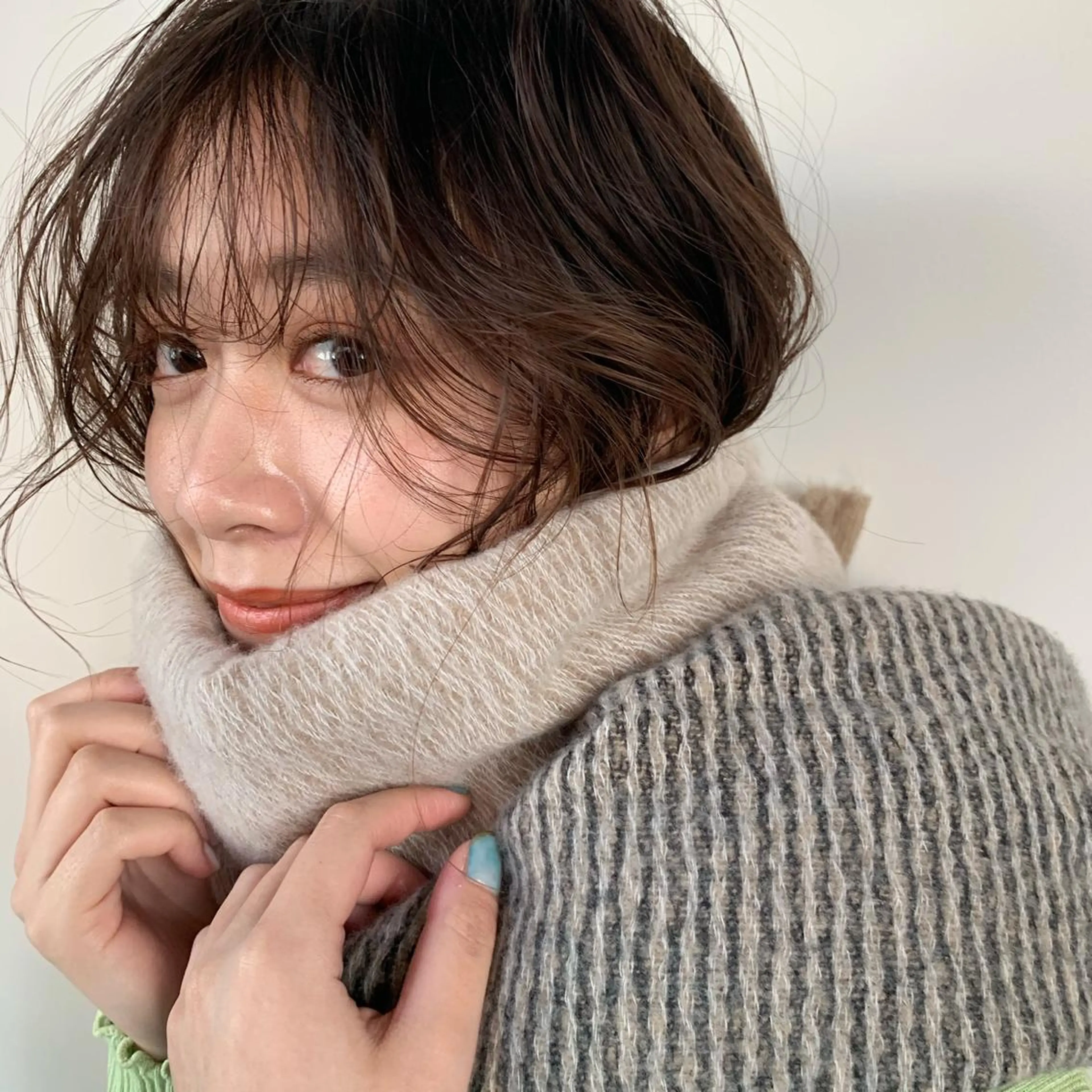 セミロング カラー 透明感カラー ハイライトカラー ハイライト ヘアカラー iet.所属・ウルフ/ボブ/耳ツボ ジュエリー◎ricoのヘアスタイル